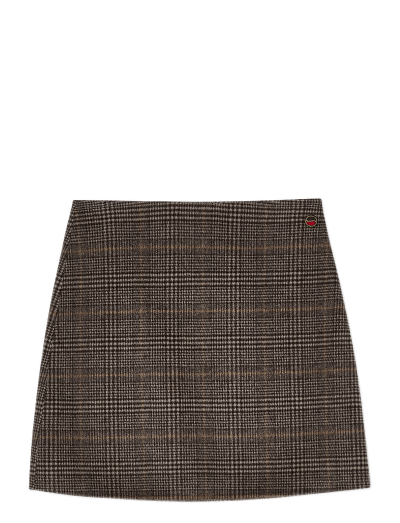 BUSNEL - MARIT checked skirt - stickade kjolar - antracite check - 1