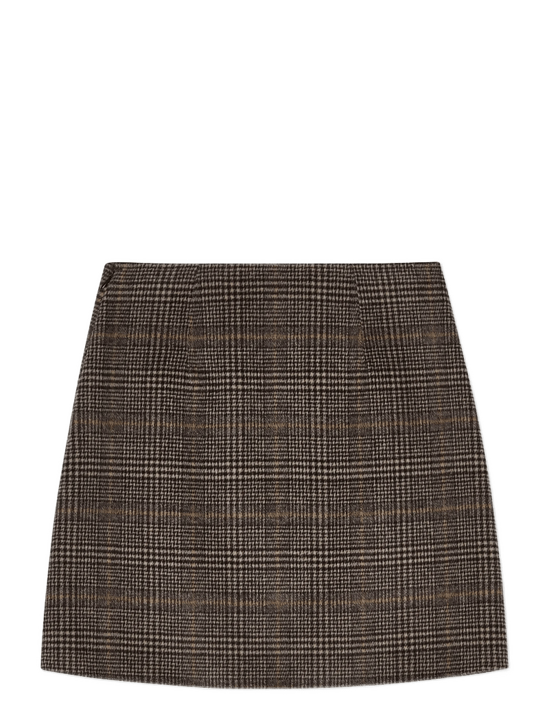 BUSNEL - MARIT checked skirt - stickade kjolar - antracite check - 2