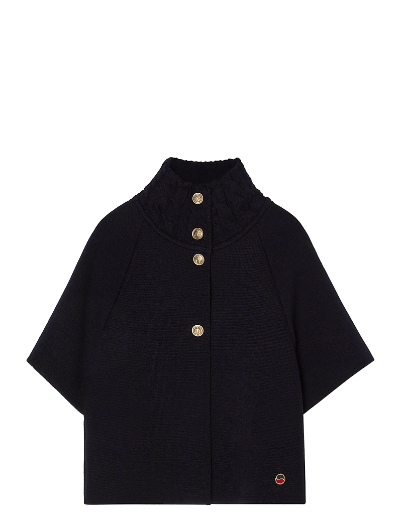 BUSNEL - LISALOU cableknit collar cape - tröjor - marine - 1