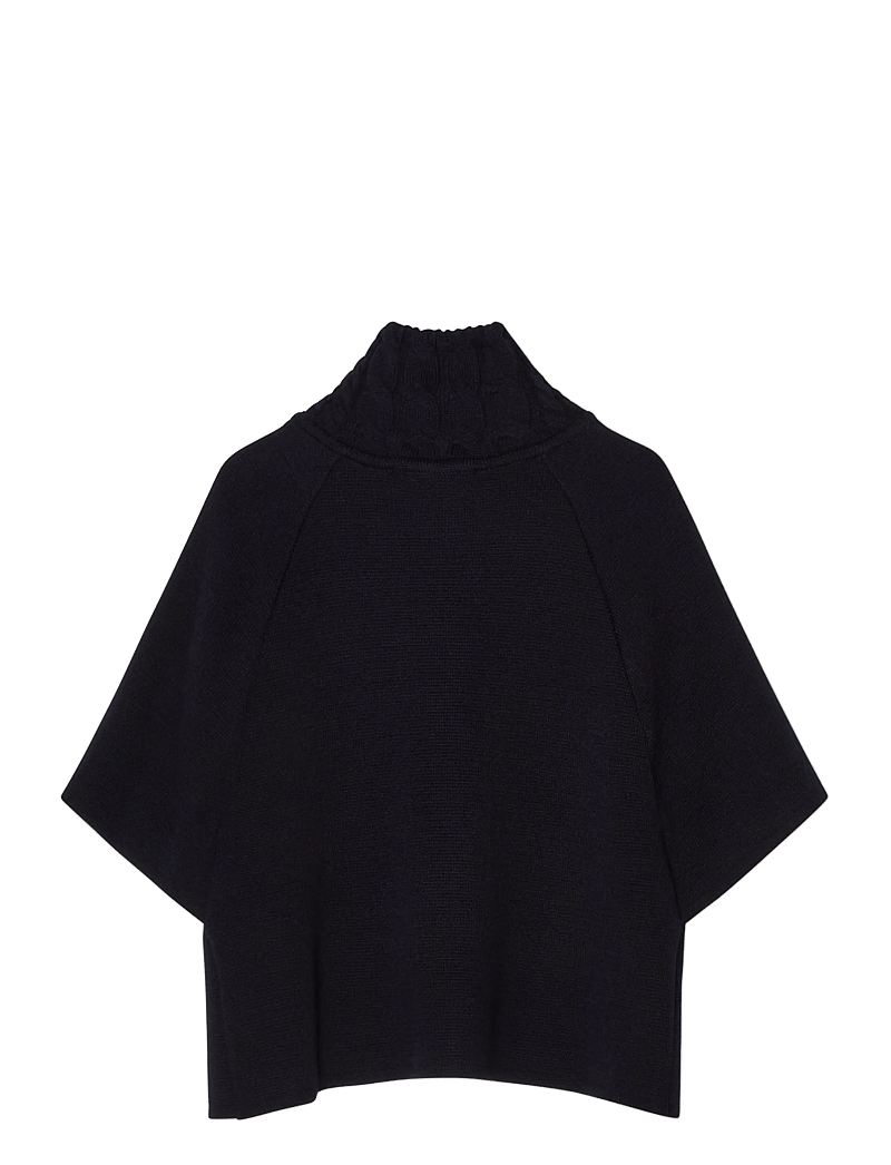 BUSNEL - LISALOU cableknit collar cape - tröjor - marine - 2