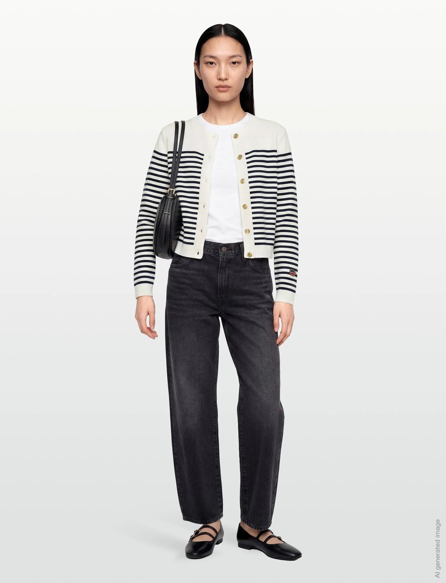 BUSNEL - LIZZIE cardigan - cardigans - ecru/marine - 0