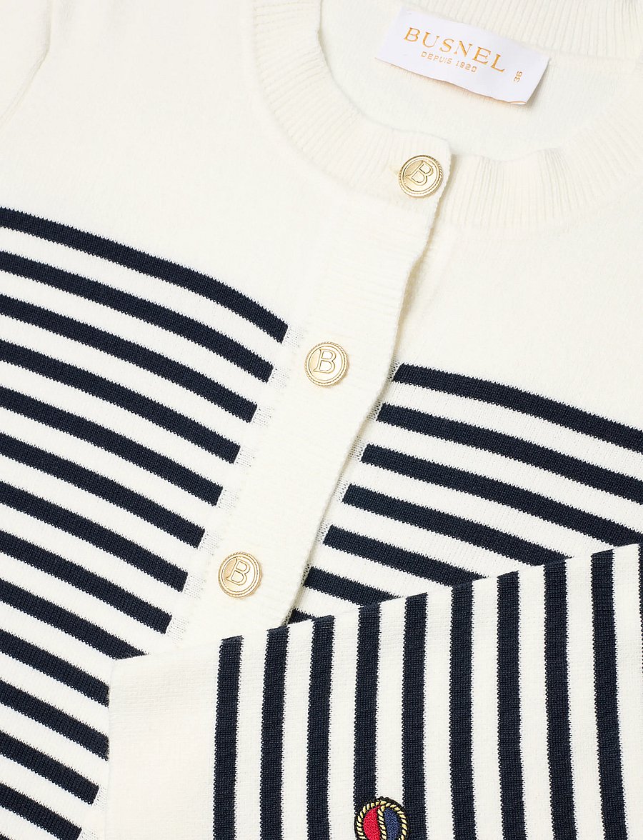 BUSNEL - LIZZIE cardigan - cardigans - ecru/marine - 2