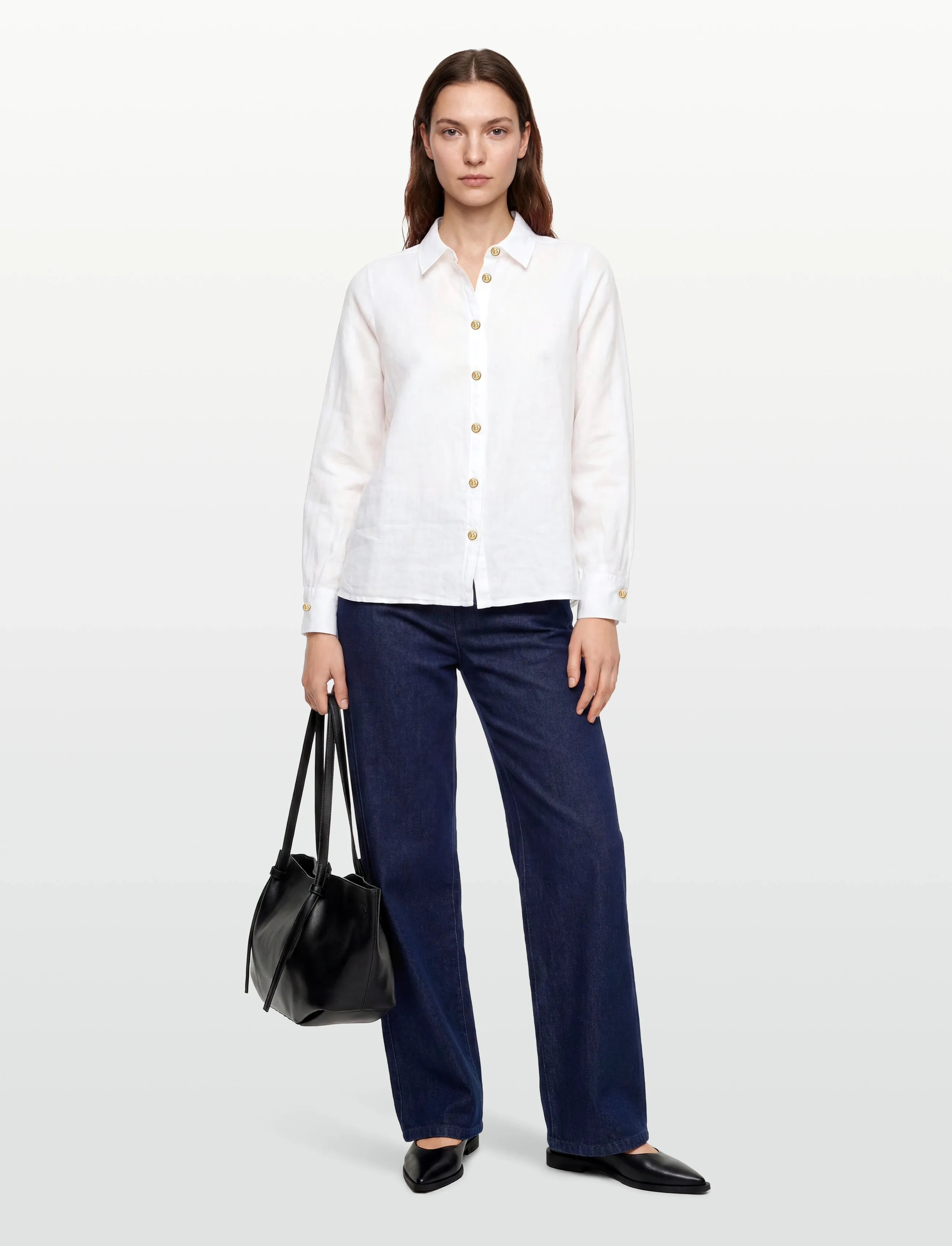 BUSNEL NENNE blouse - Hørskjorter - WHITE / white