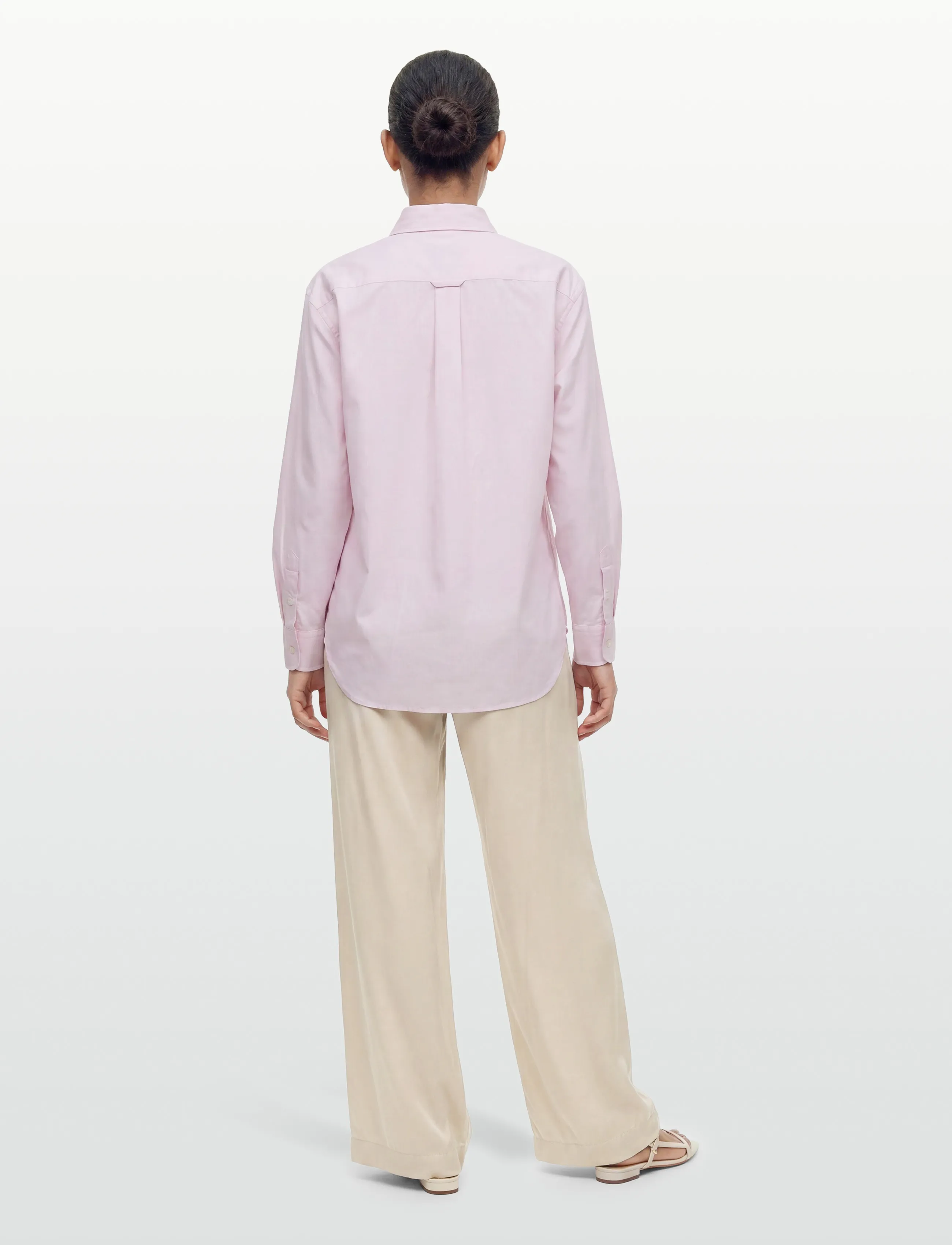 BUSNEL - ISABELLA silk trouser - buxur með víðum skálmum - silver birch - 4