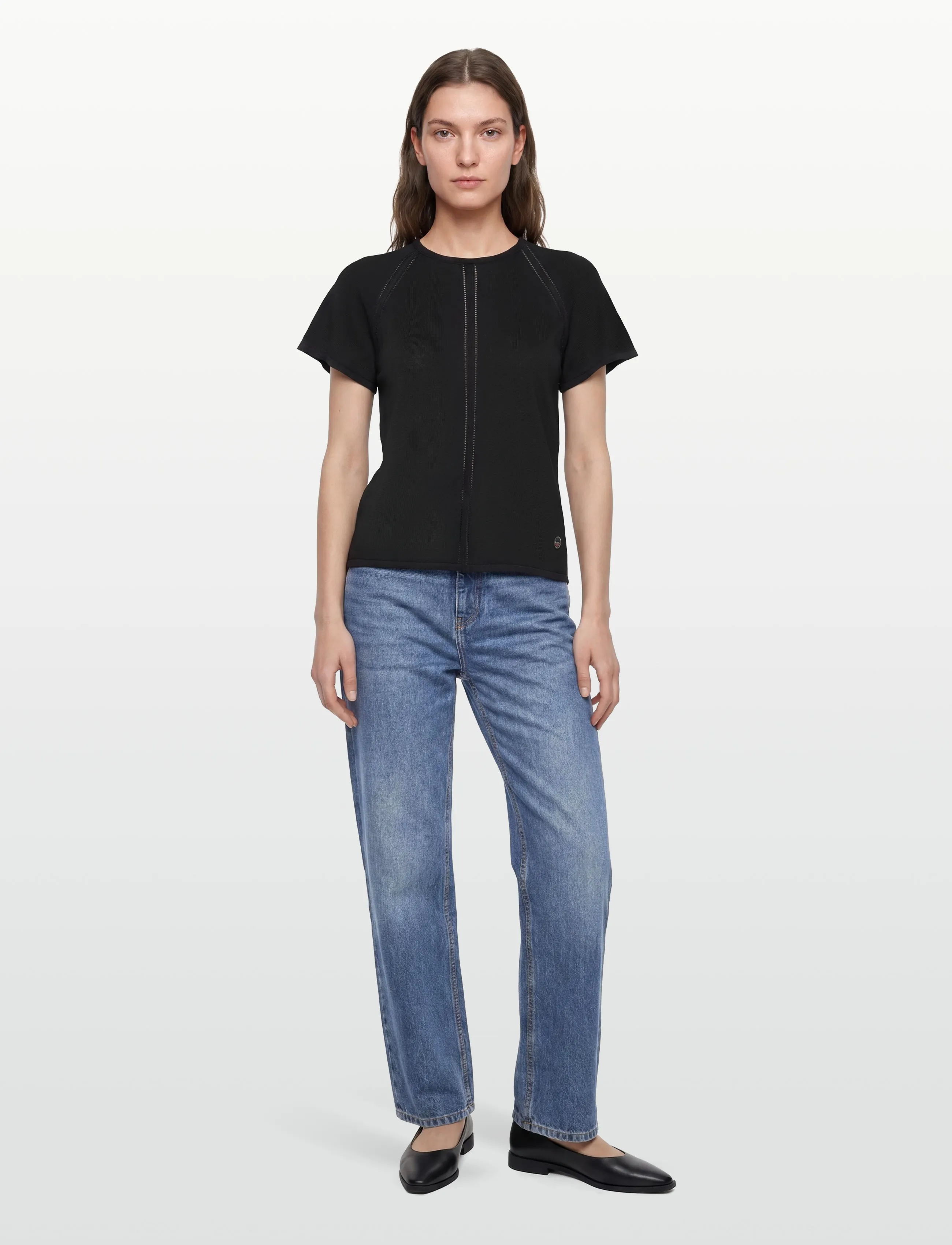 BUSNEL Dany Top, 38, Black, Bluser > Kortærmede, Dame