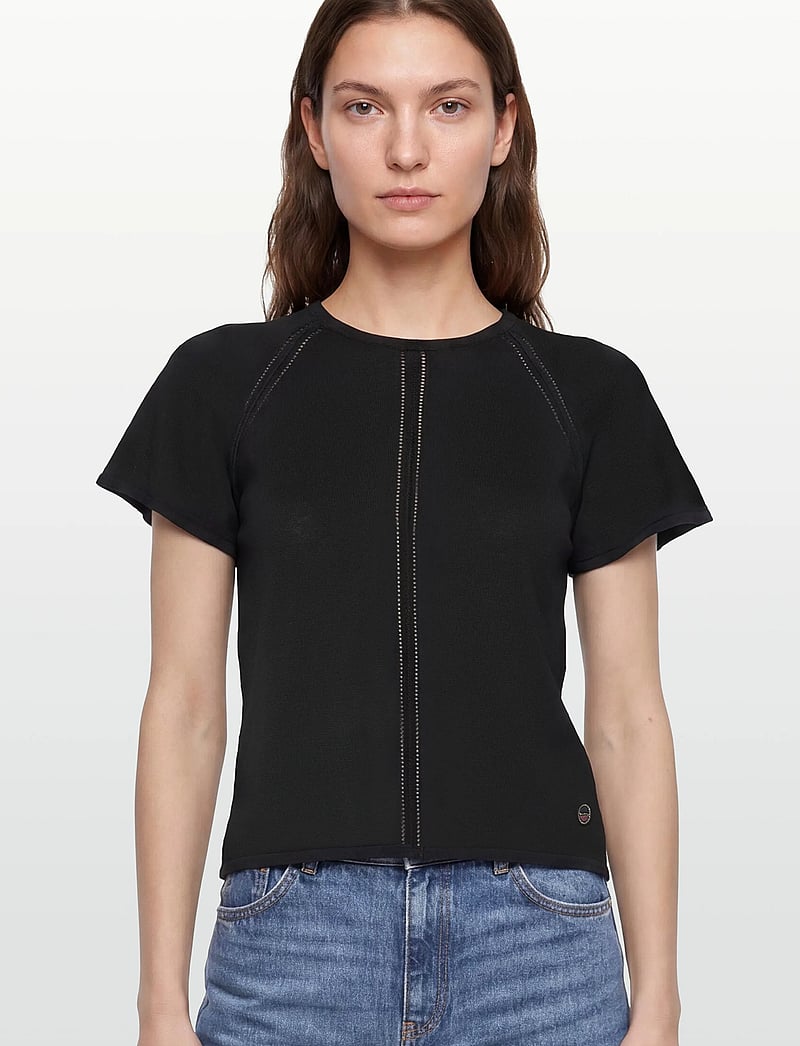 BUSNEL - DANY top - kortærmede bluser - black - 3