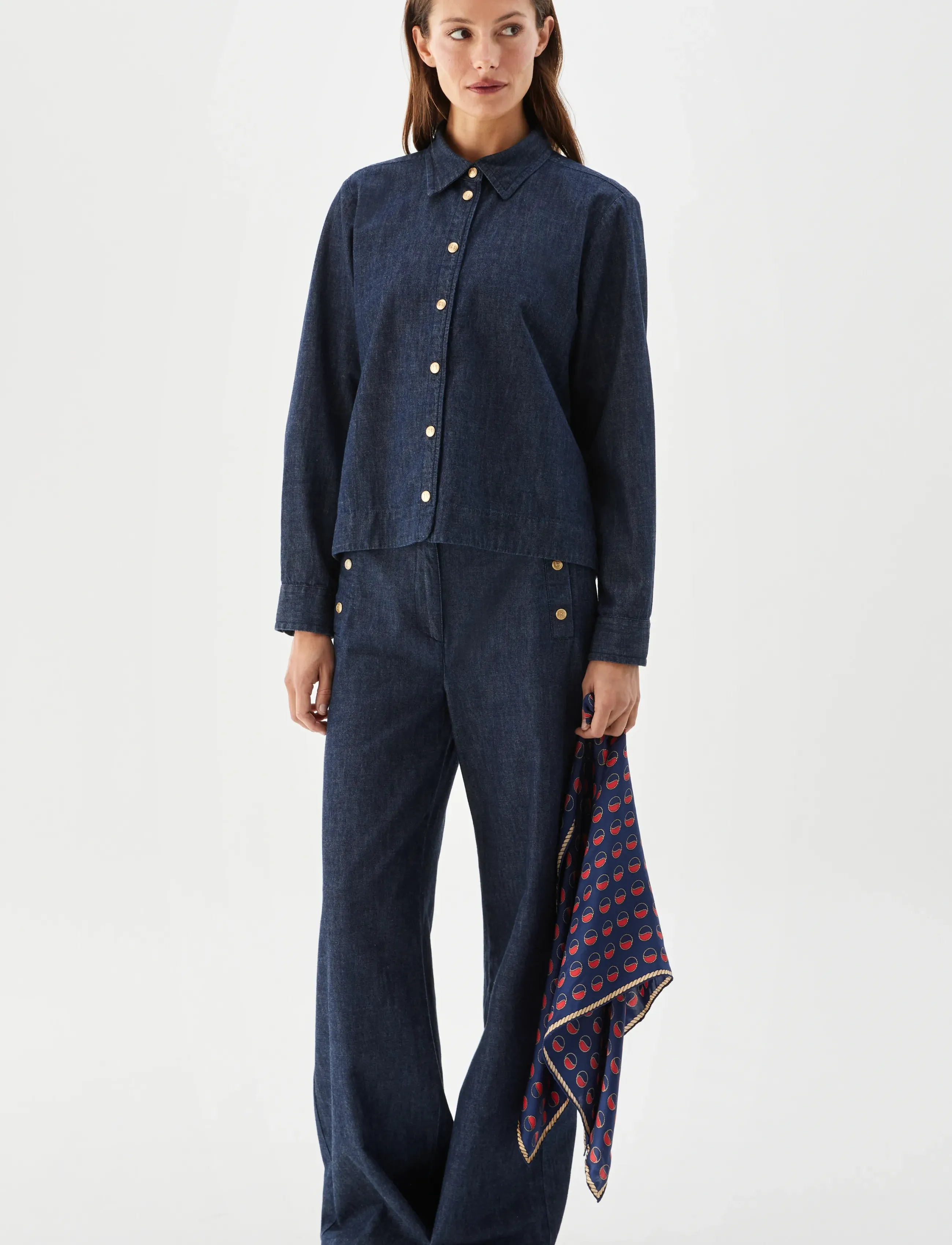 BUSNEL POPPY denim shirt - Shirts - DENIM / navy