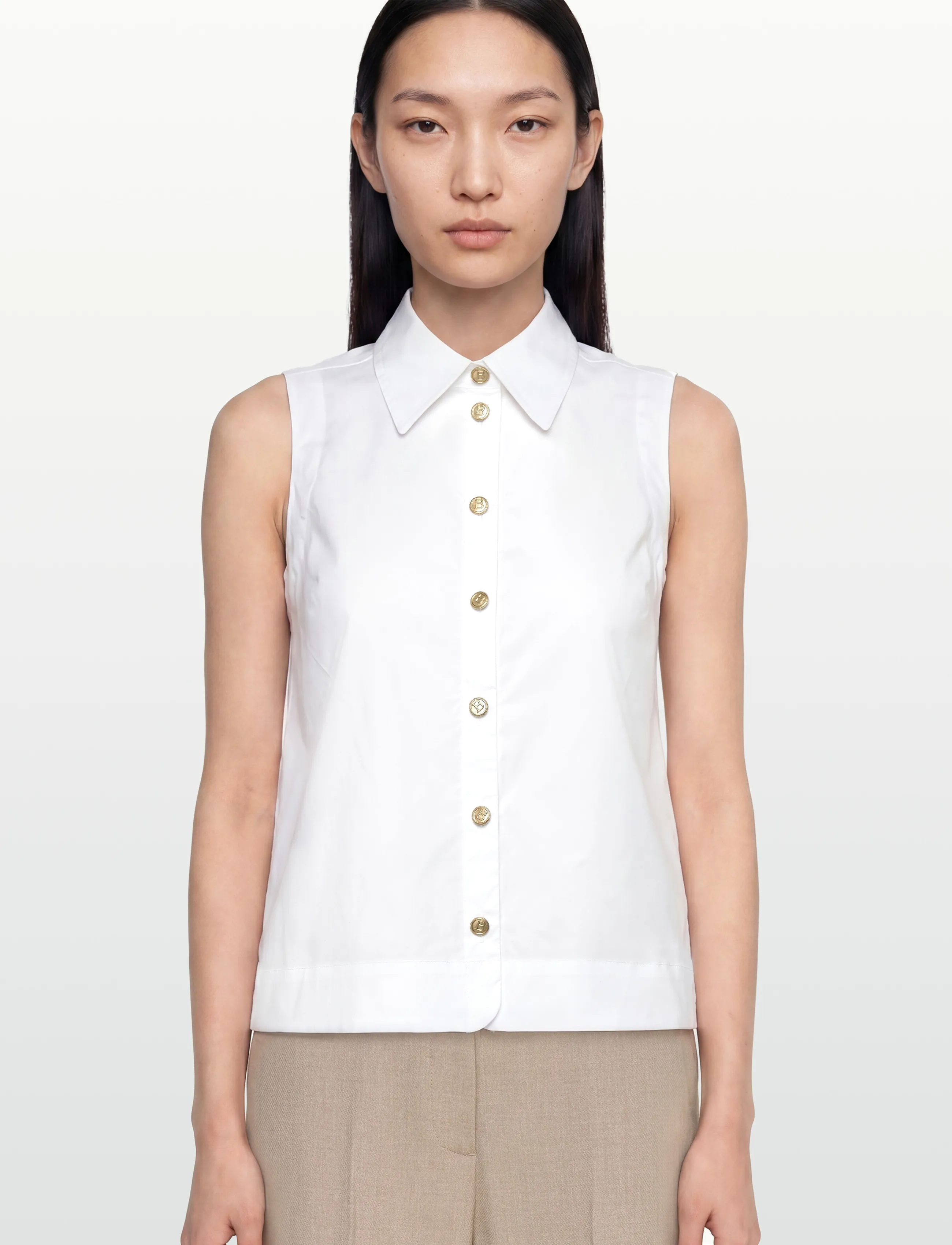 BUSNEL - ODELIA top - sleeveless blouses - white - 3