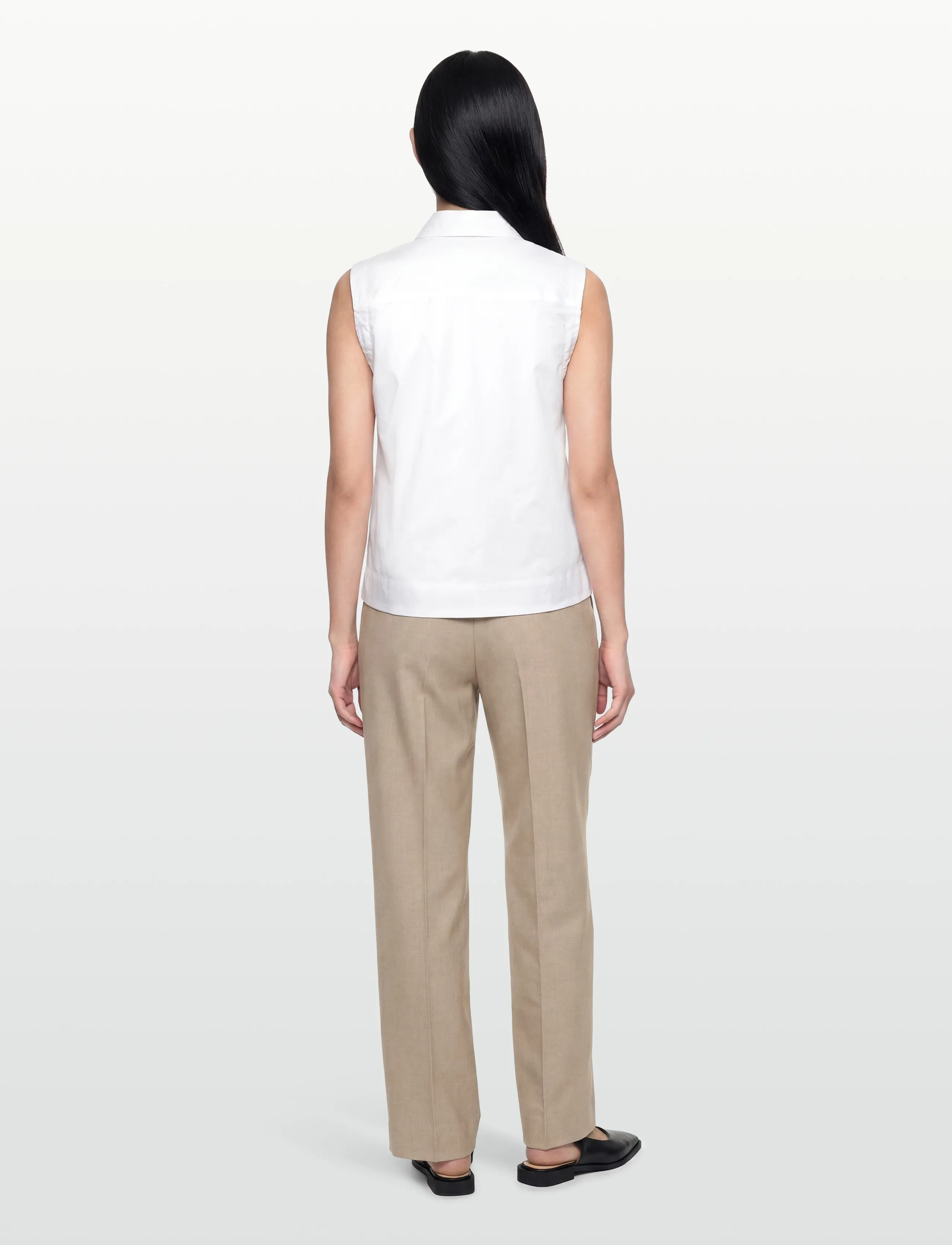 BUSNEL - ODELIA top - sleeveless blouses - white - 4
