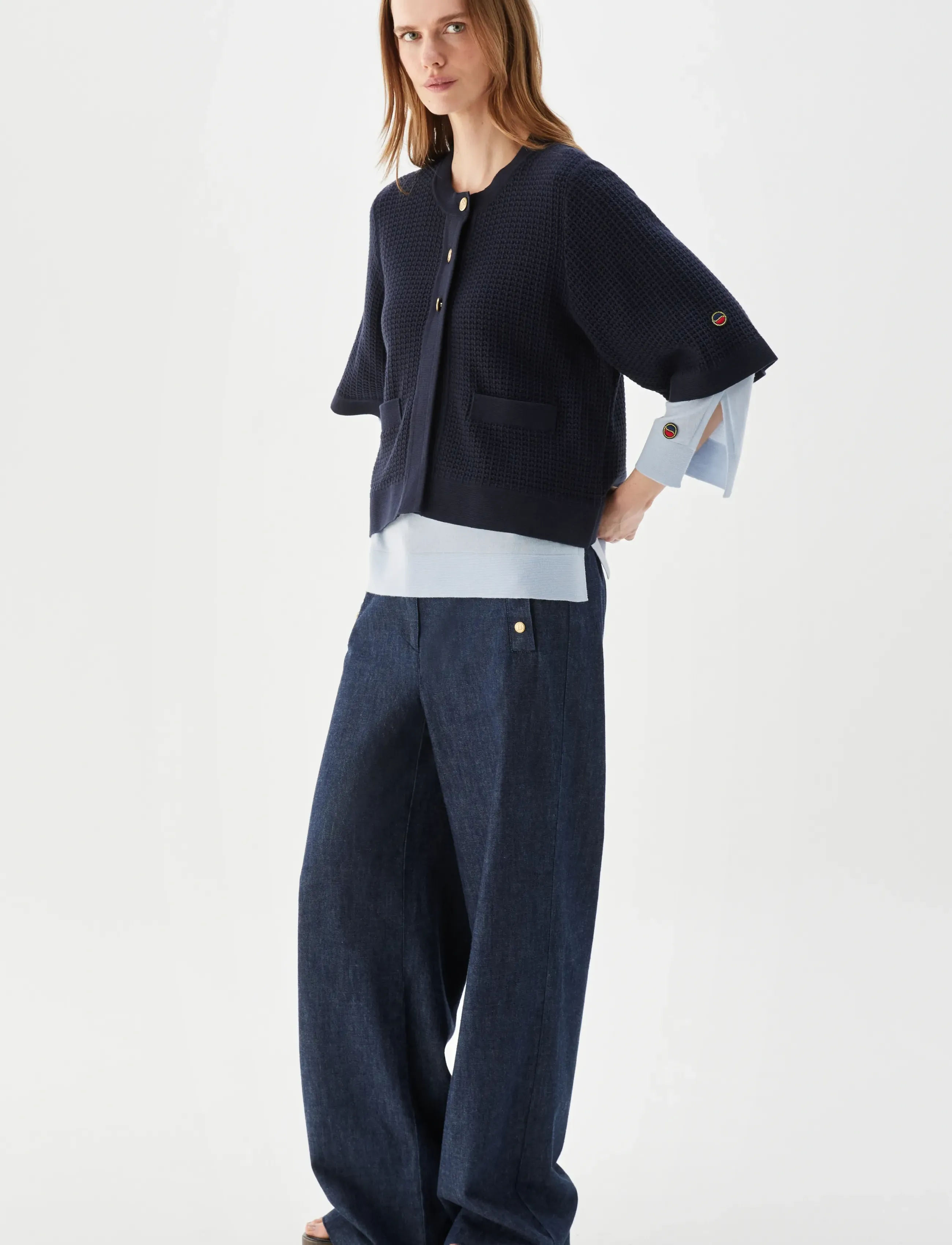 BUSNEL PALMER cardigan - T-särgid ja alussärgid - MARINE / navy