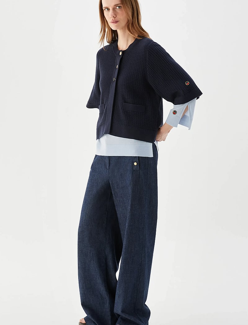 BUSNEL - PALMER cardigan - crop tops - marine - 0