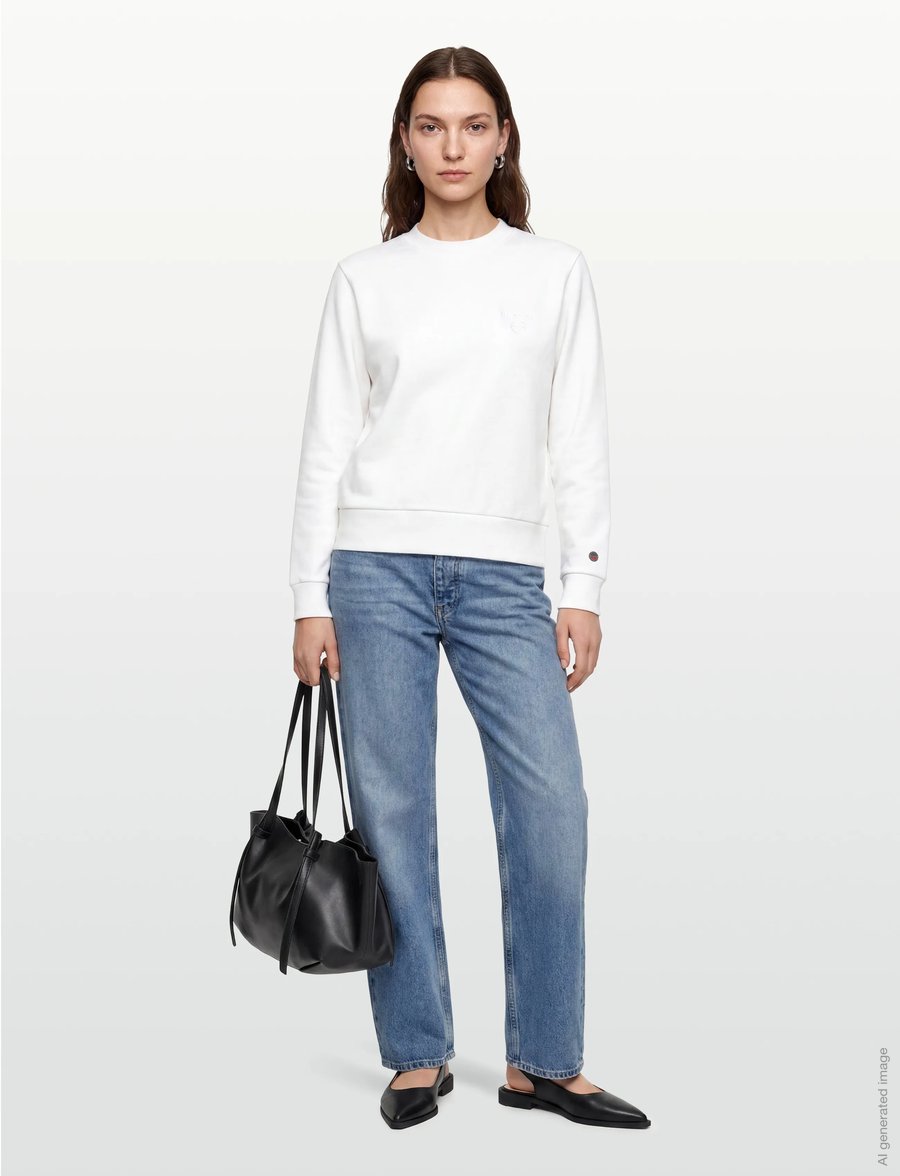 BUSNEL - SAMANTHA sweatshirt minimal - sweatshirts & hoodies - white - 0