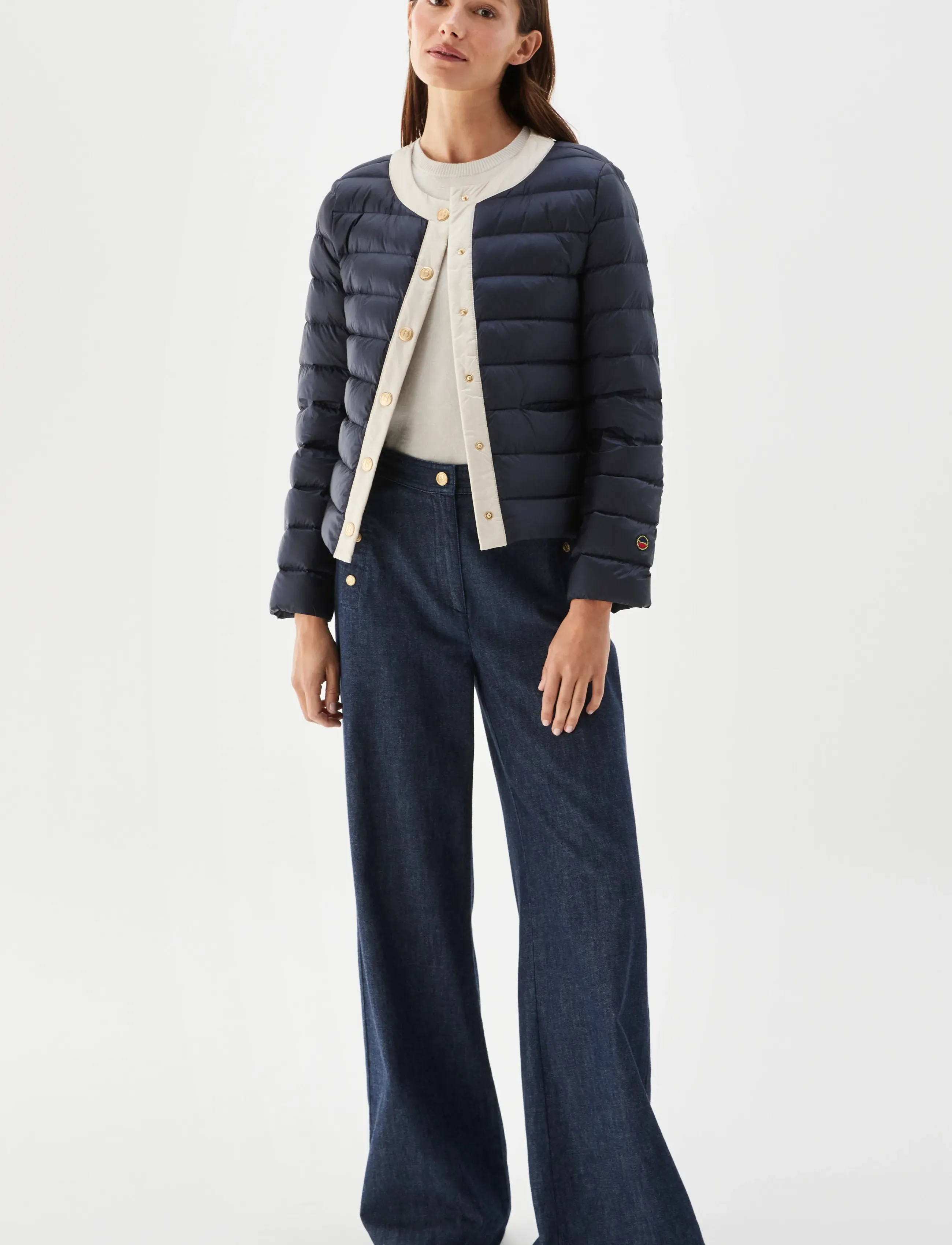 BUSNEL - INDIANA contrast down jacket Marine/silver birch - dun- & vadderade jackor - marine/ silver birch - 0