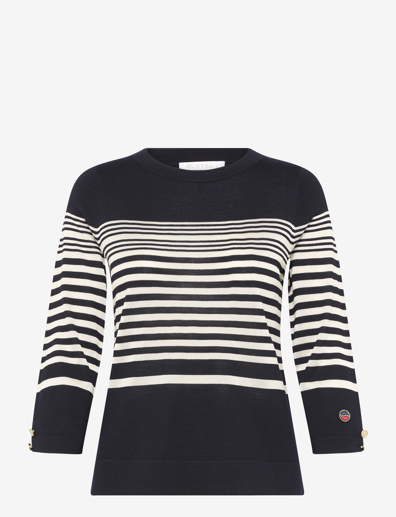 BUSNEL - HELIA top striped - sweaters - marine/silver birch stripe - 0