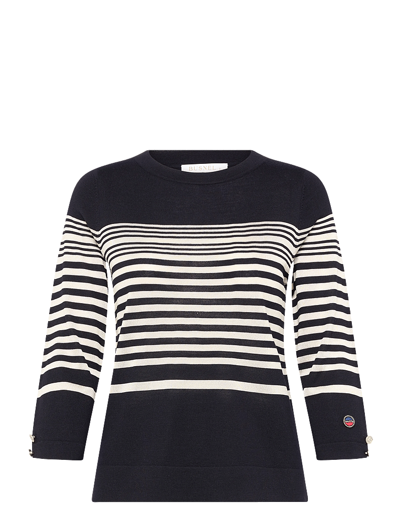 BUSNEL - HELIA top striped - sweaters - marine/silver birch stripe - 0