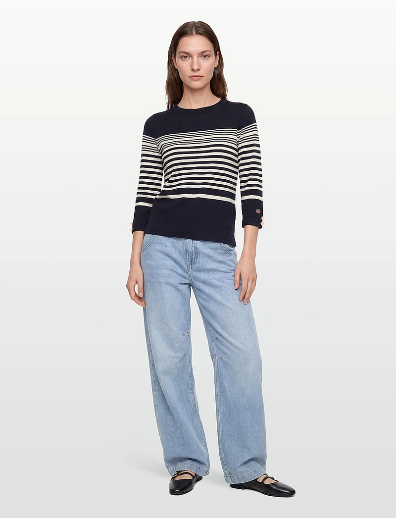 BUSNEL - HELIA top striped - trøjer - marine/silver birch stripe - 0