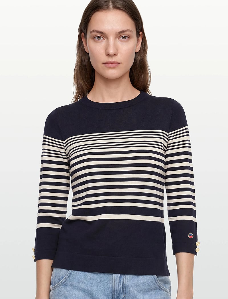 BUSNEL - HELIA top striped - trøjer - marine/silver birch stripe - 3