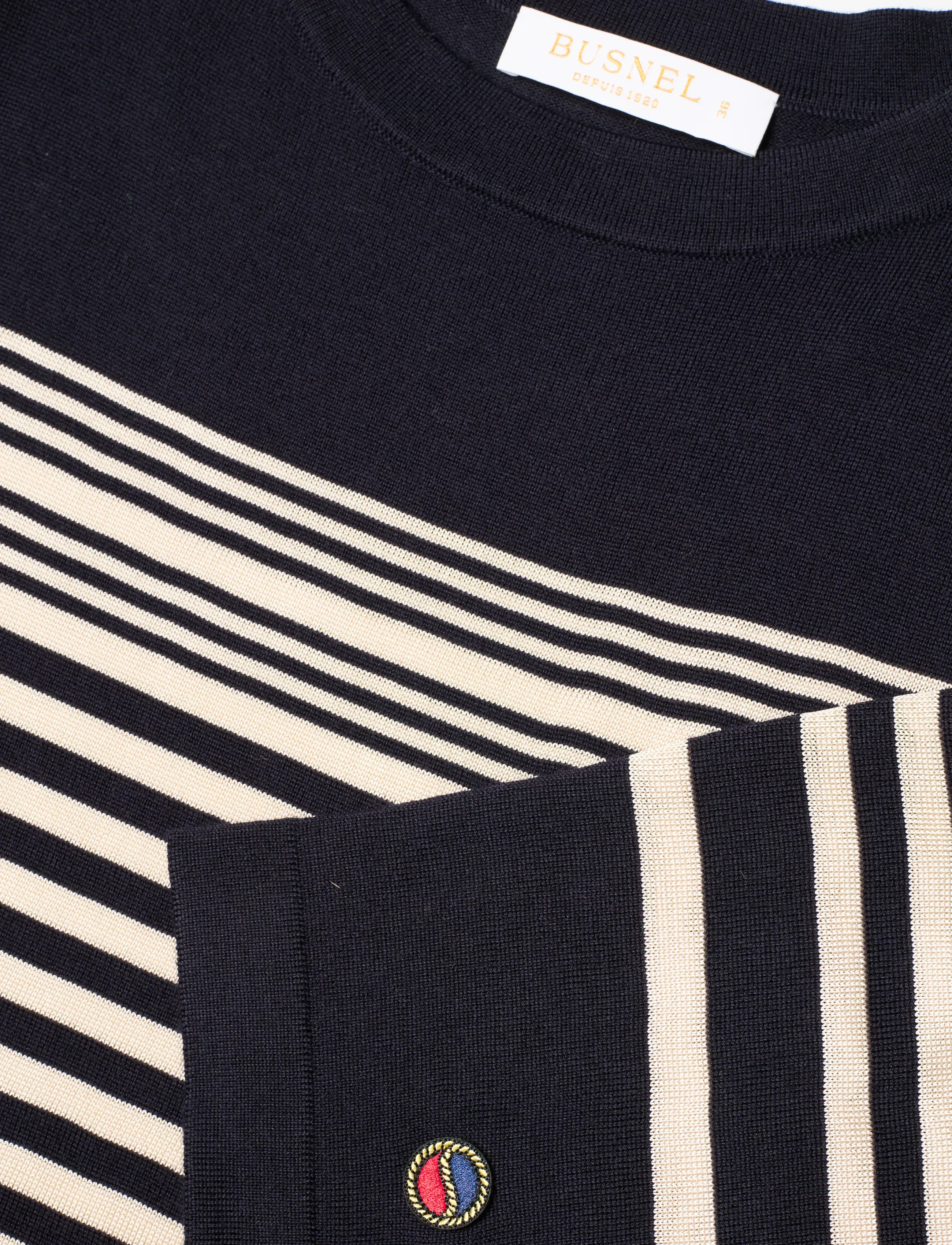 BUSNEL - HELIA top striped - tröjor - marine/silver birch stripe - 5