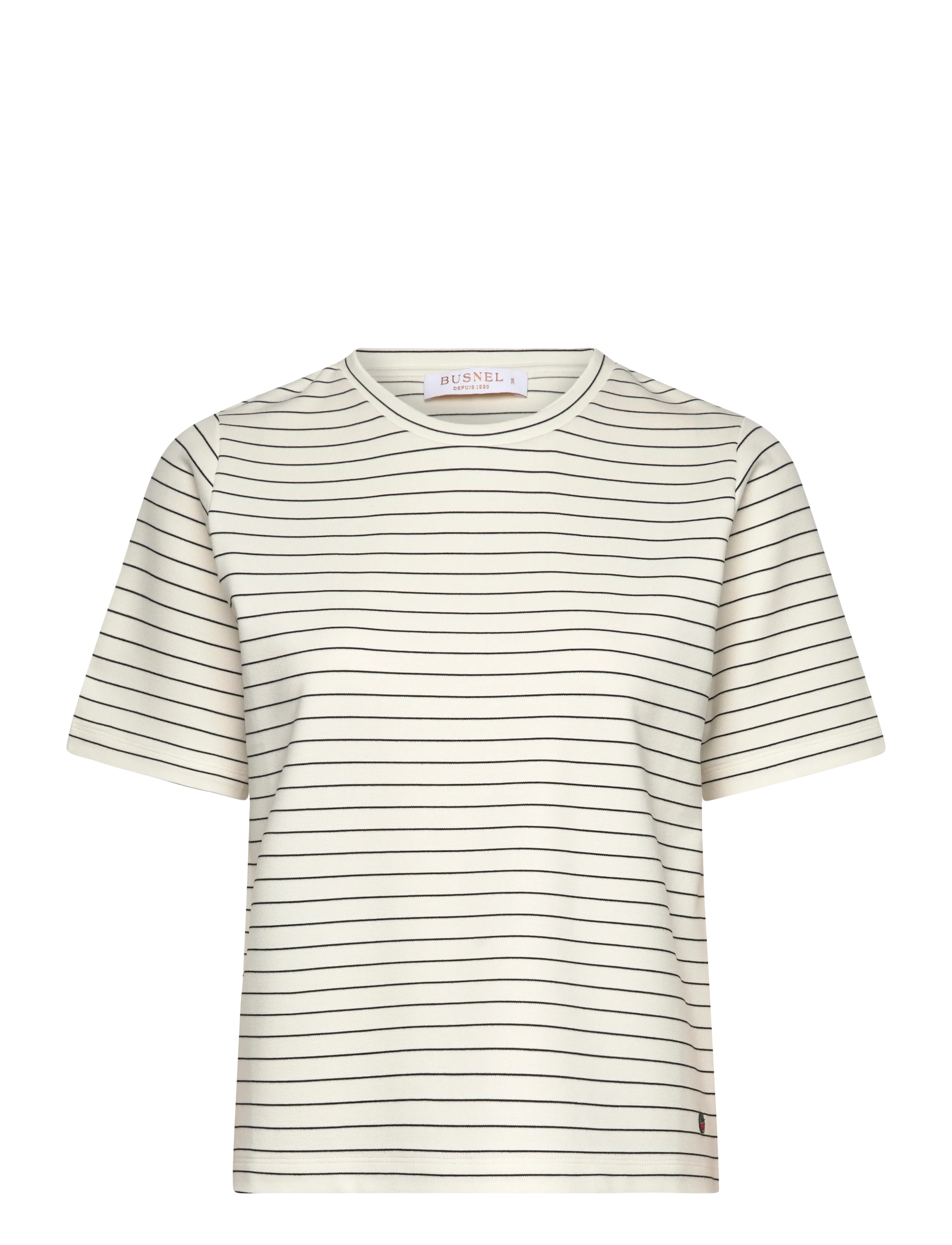 BUSNEL TESSA Luxe T-shirt stripe - Busnel - ECRU/BLACK / cream