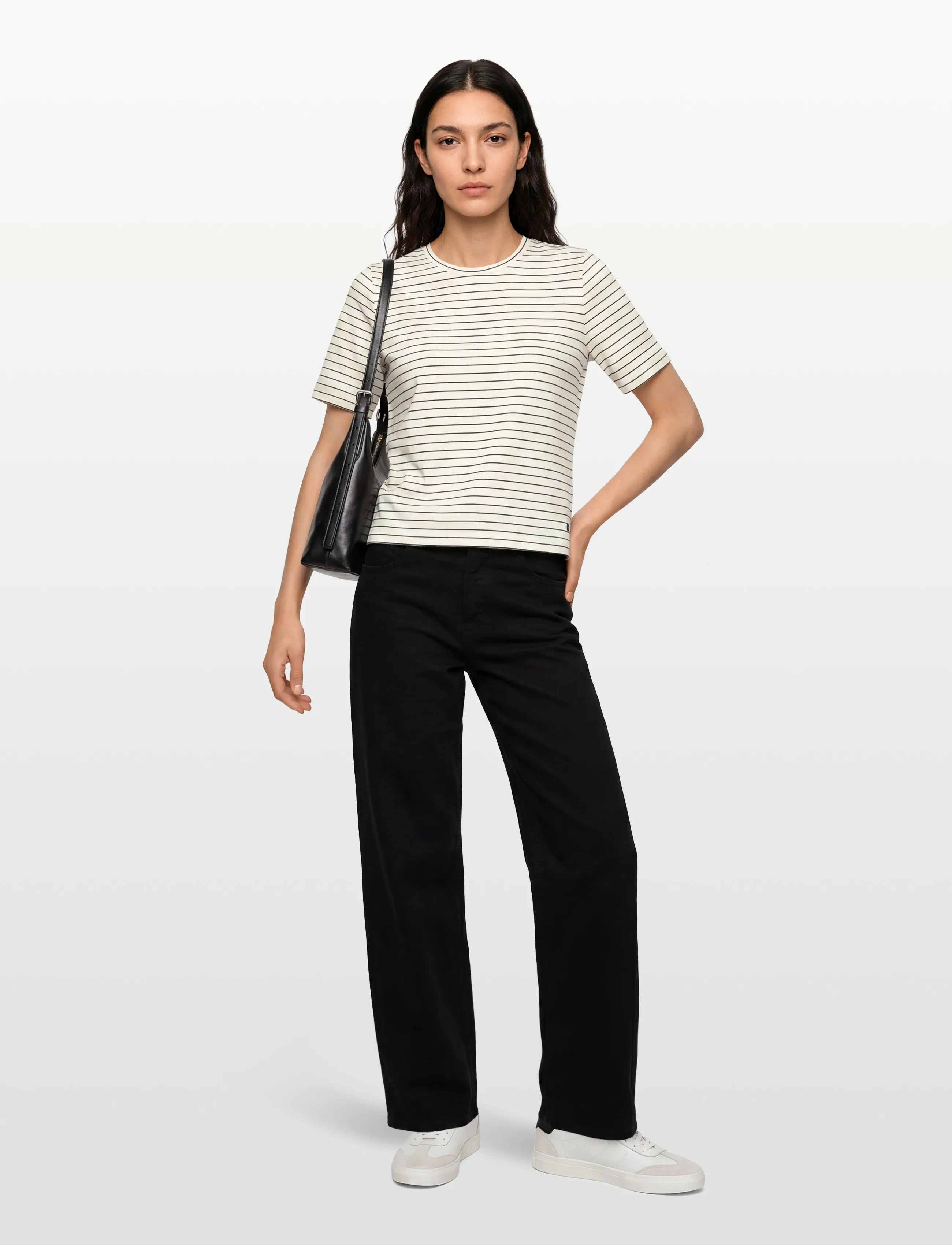BUSNEL Tessa Luxe T-Shirt Stripe, 36, T-shirts & Oberteile, Creme - Short-sleeved, Frauen