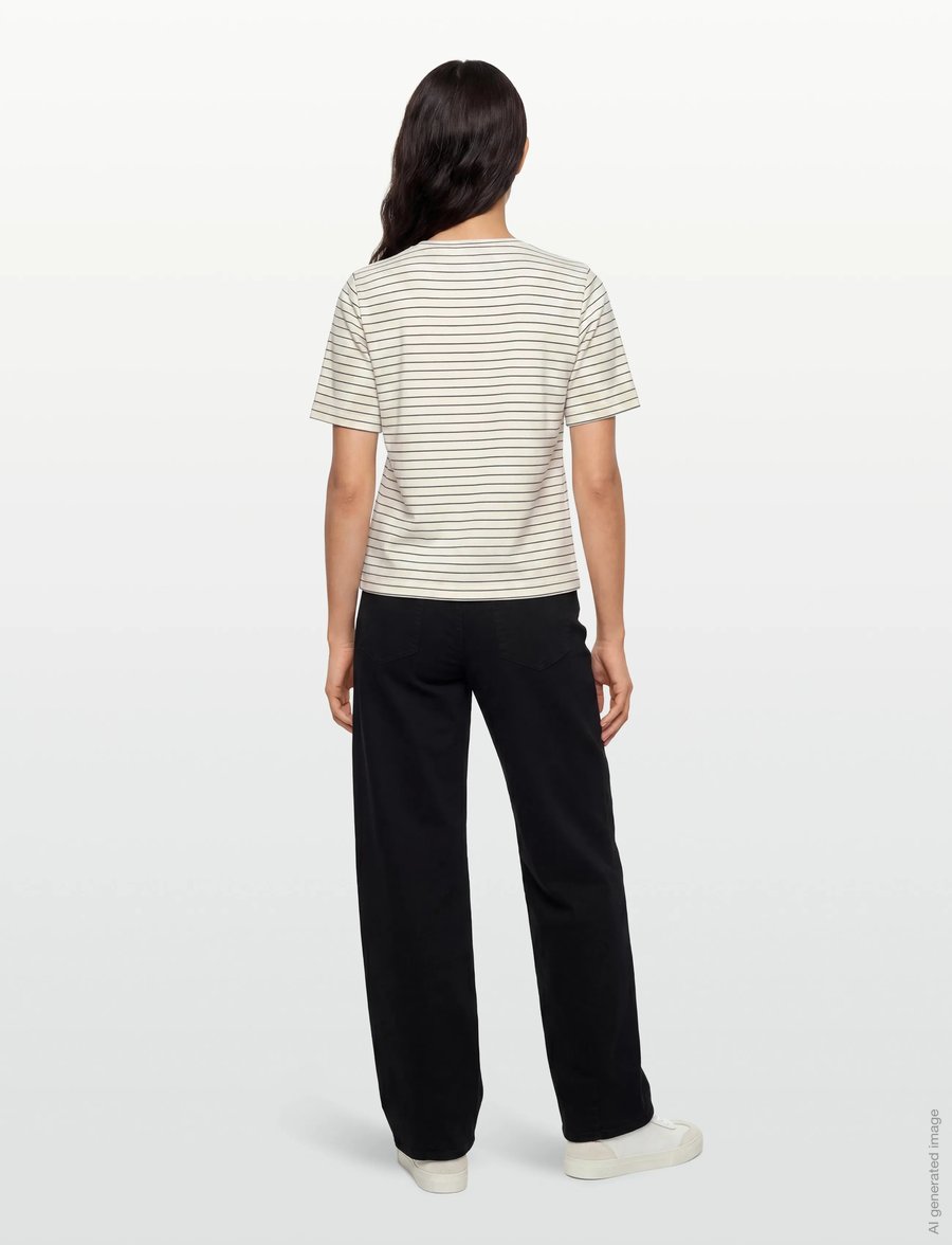 BUSNEL - TESSA Luxe T-shirt stripe - t-shirts & tops - ecru/black - 4
