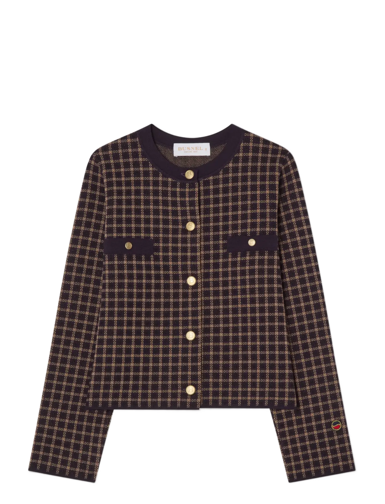 BUSNEL - ELLE jacket jacquard - wool jackets - prune - 1