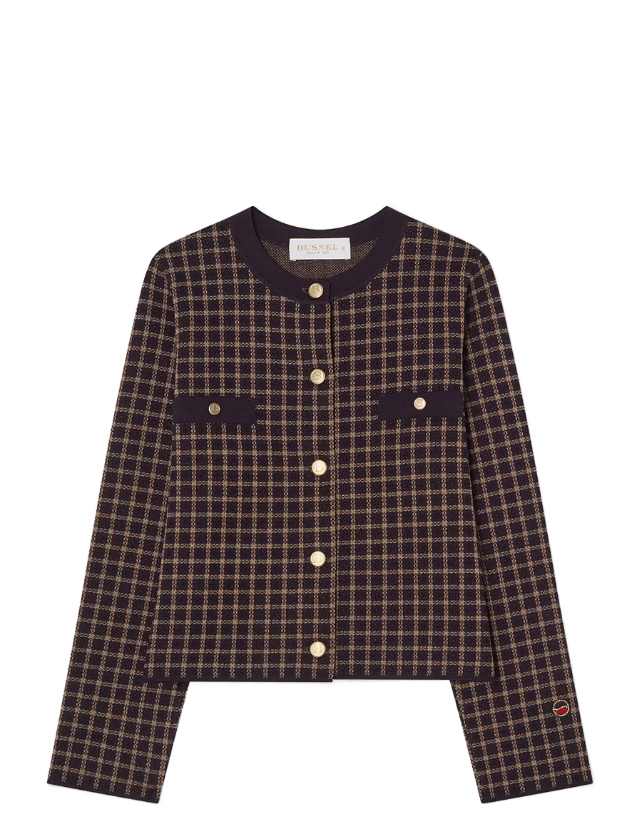 BUSNEL - ELLE jacket jacquard - wool jackets - prune - 1