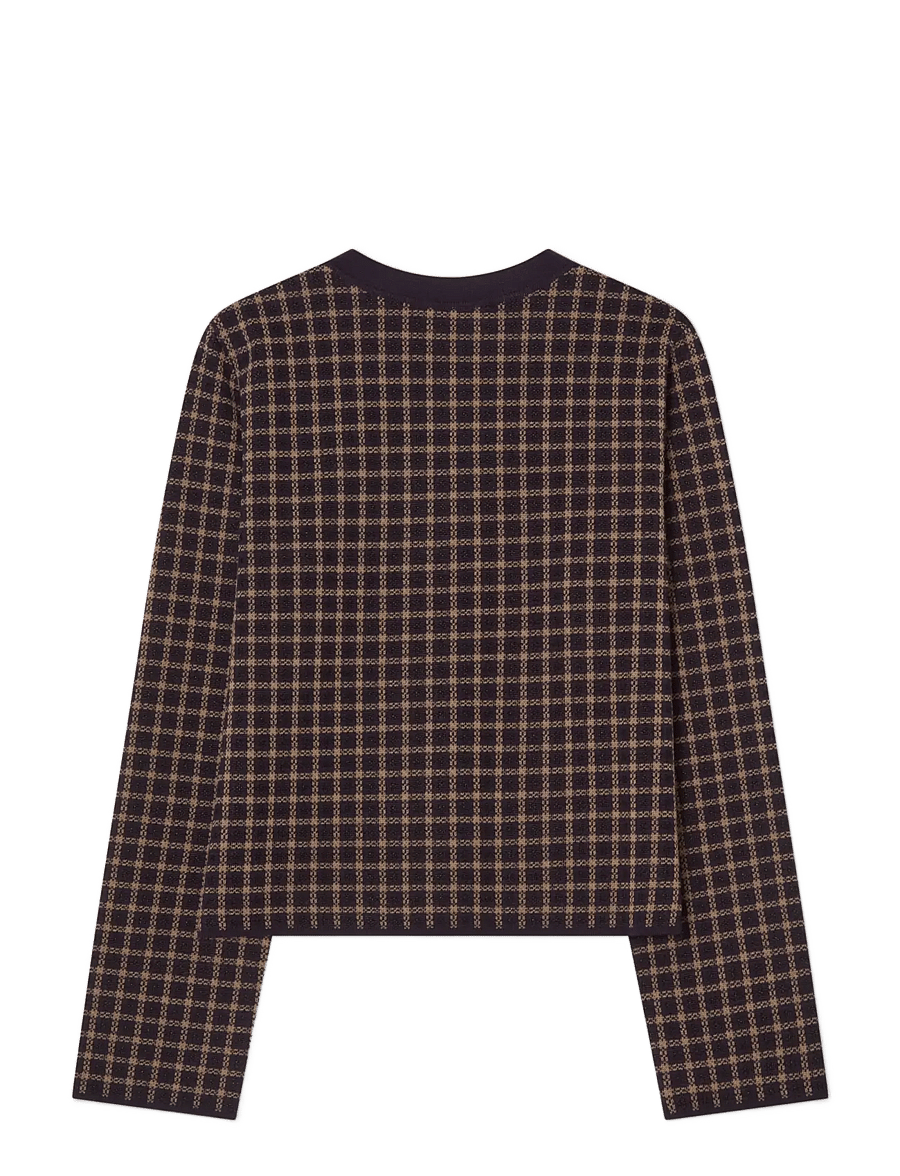 BUSNEL - ELLE jacket jacquard - wool jackets - prune - 2