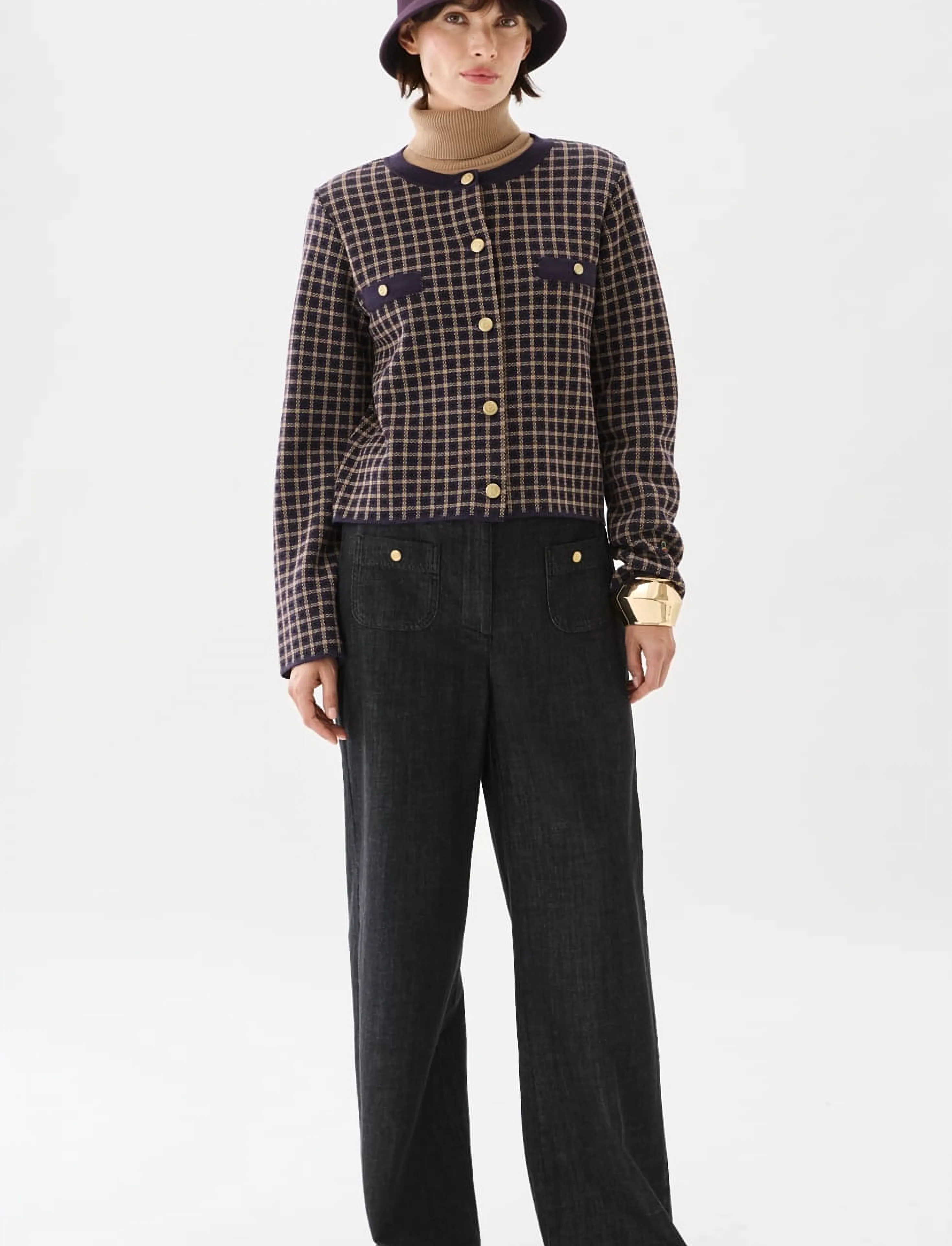 BUSNEL ELLE jacket jacquard - Jackets & Coats - PRUNE / burgundy