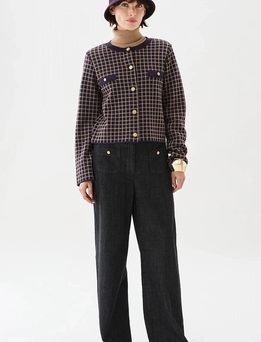 BUSNEL - ELLE jacket jacquard - wool jackets - prune - 0