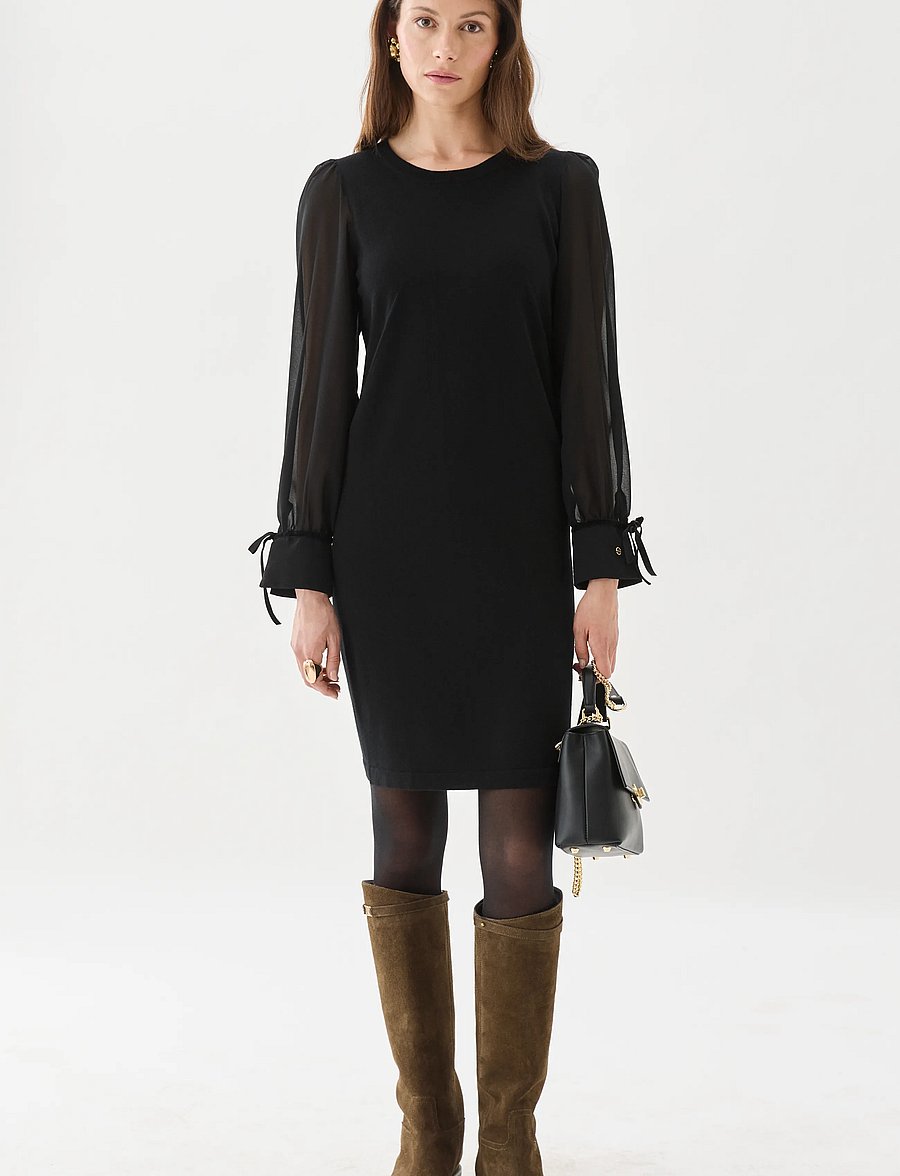 BUSNEL - FRANCINE dress - stickade klänningar - black - 0