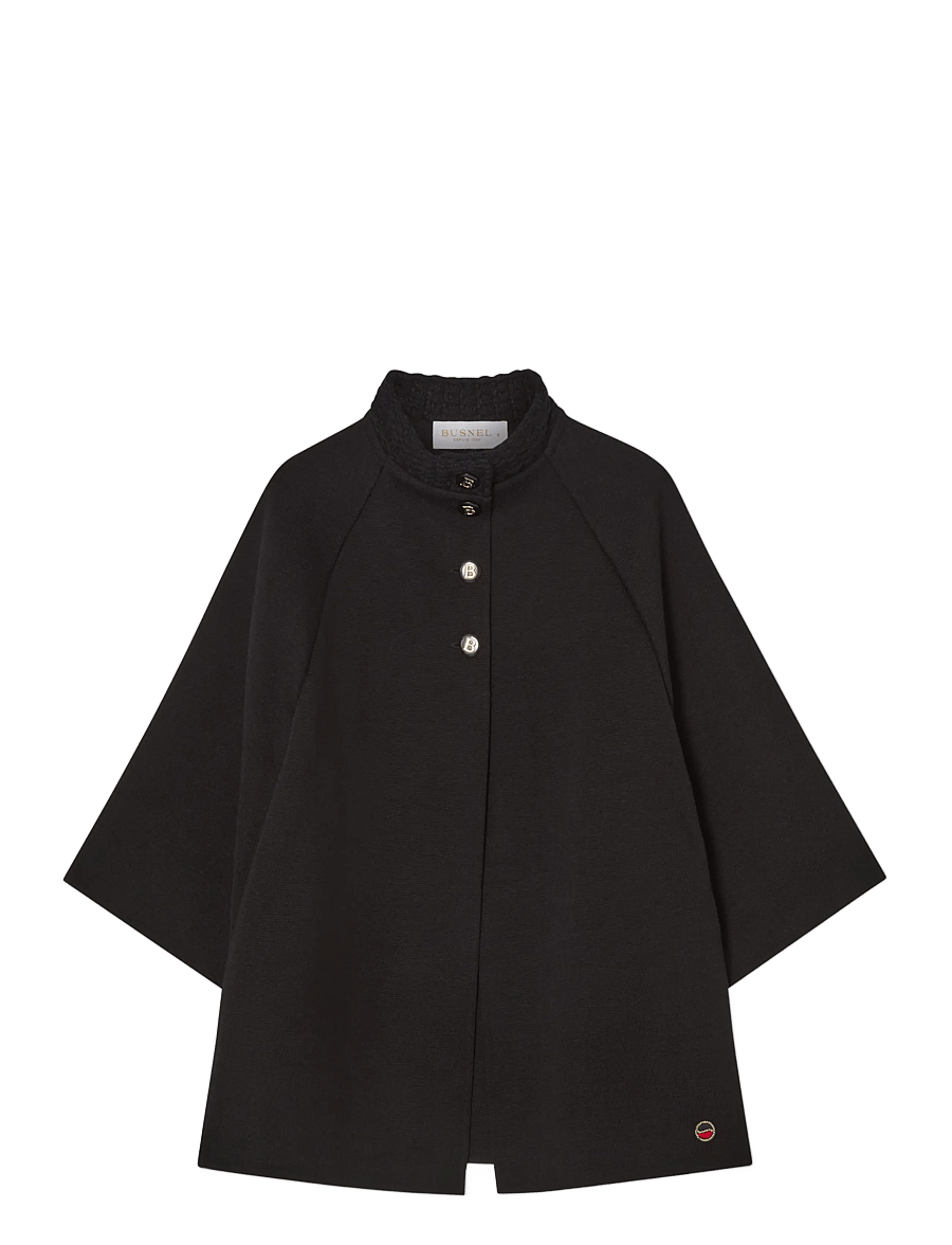BUSNEL - LUCINE cape - wool jackets - black - 1