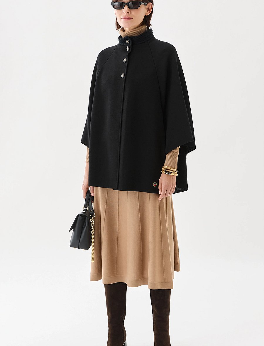 BUSNEL - LUCINE cape - wool jackets - black - 0