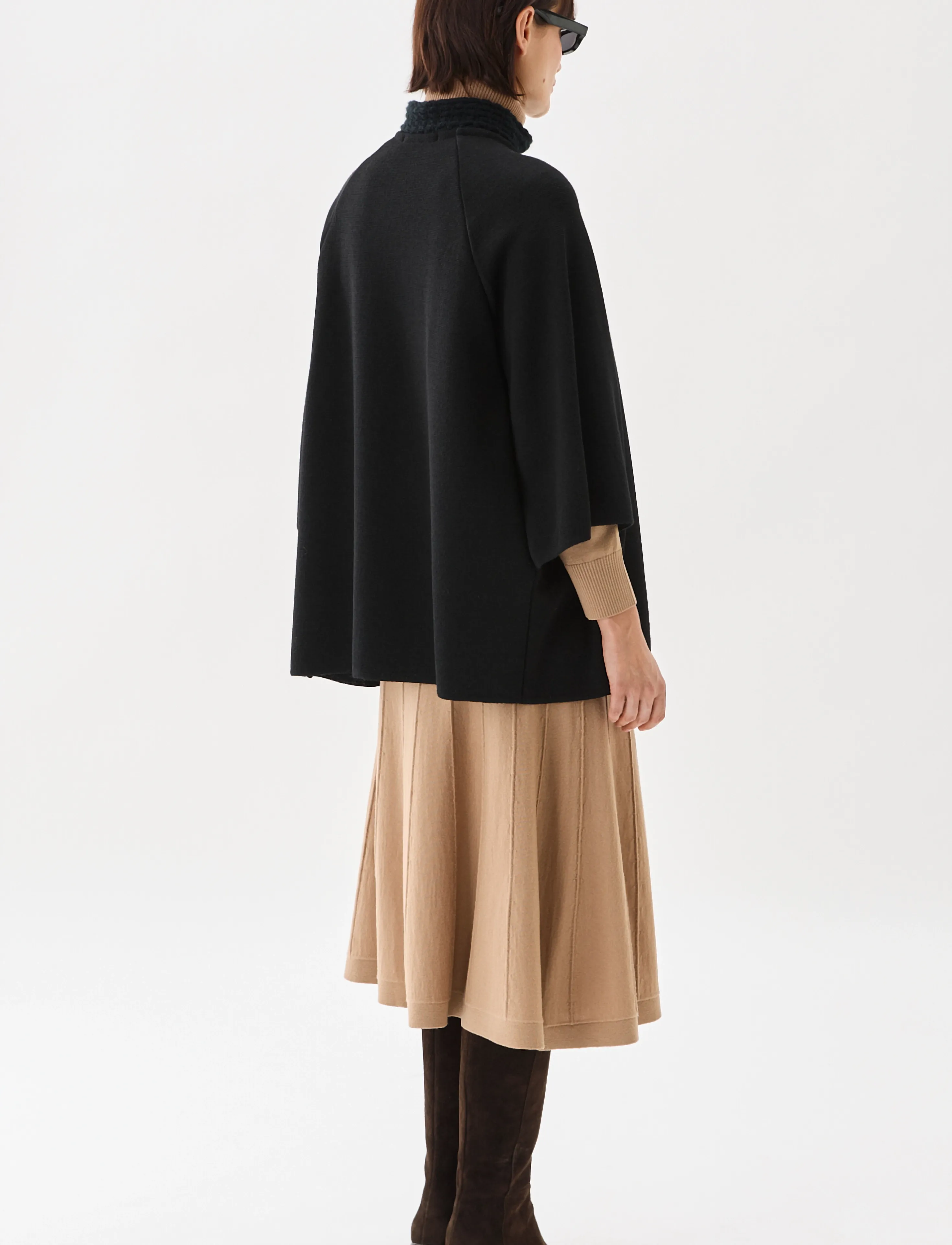 BUSNEL - LUCINE cape - wool jackets - black - 3