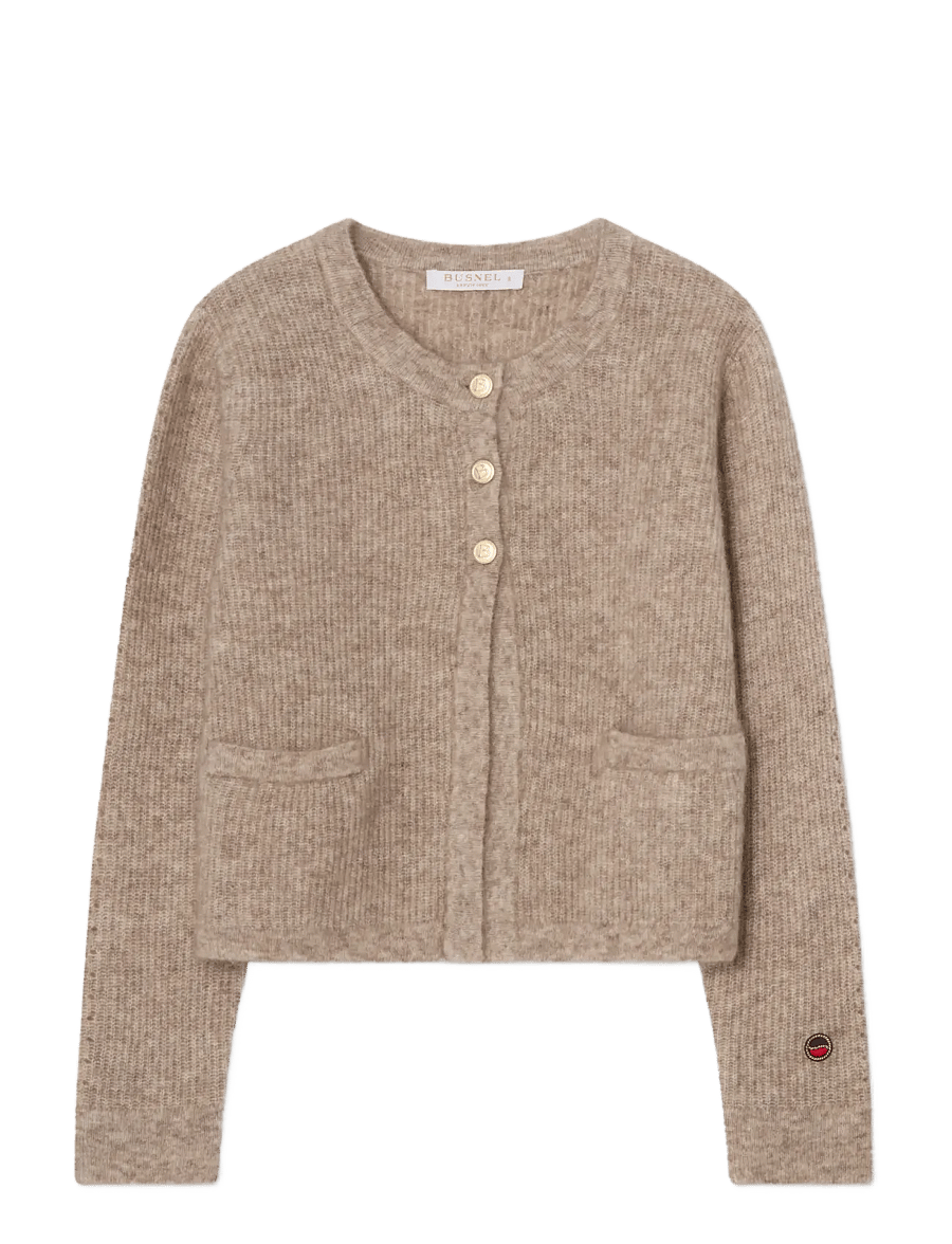 BUSNEL - SIENNA ribb cardigan - mele melange - 1