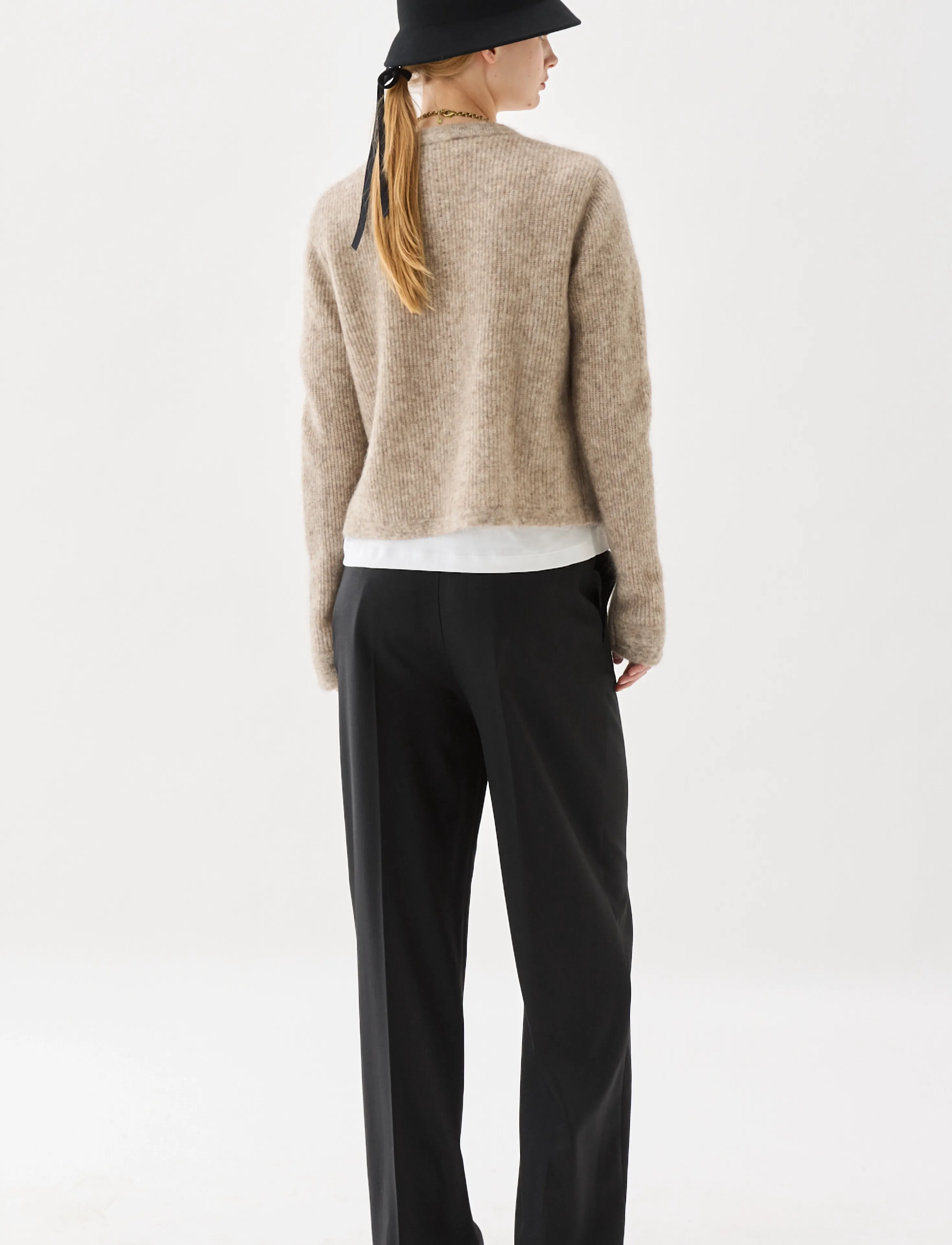 BUSNEL - SIENNA ribb cardigan - mele melange - 3