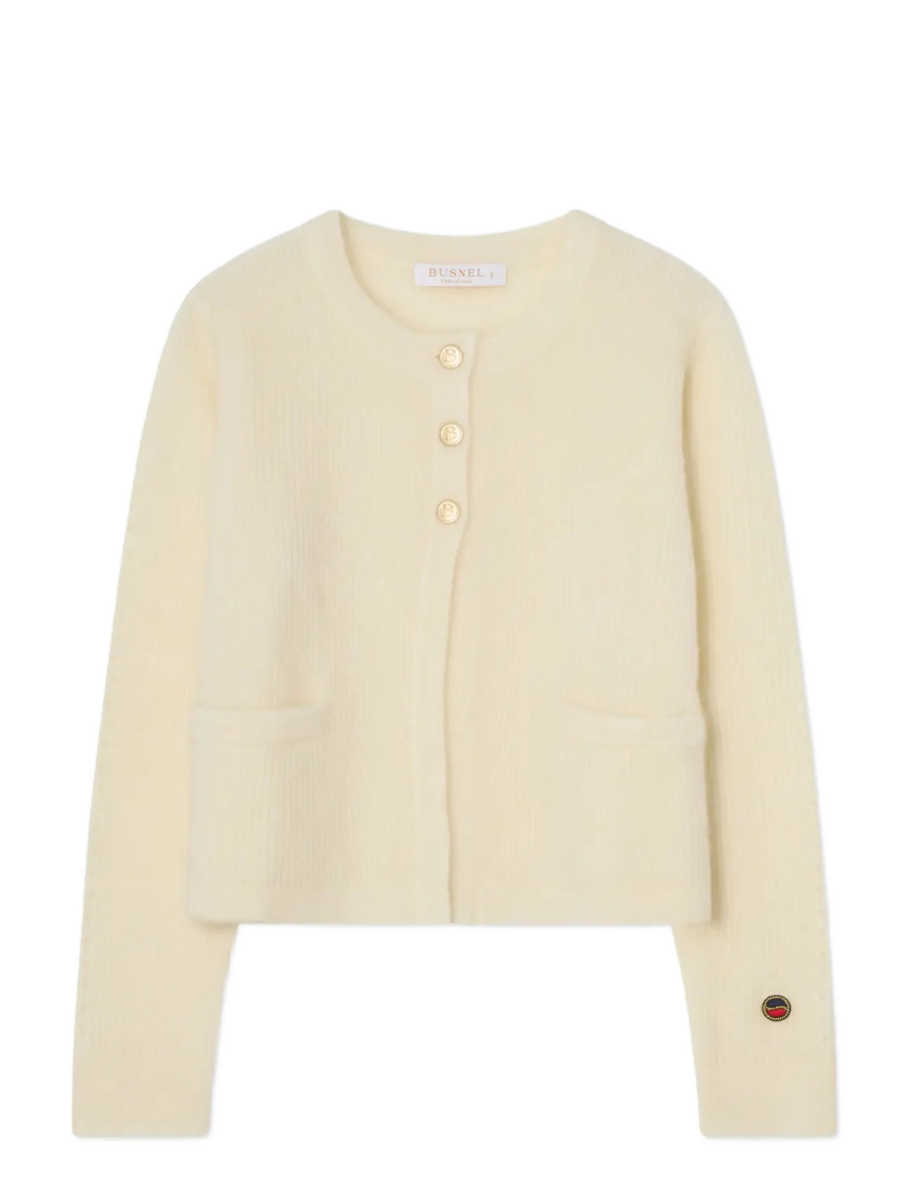 BUSNEL SIENNA ribb cardigan - Strik - ECRU / cream
