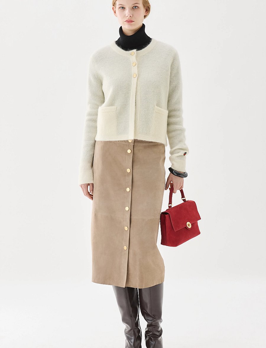 BUSNEL - SIENNA ribb cardigan - ecru - 0
