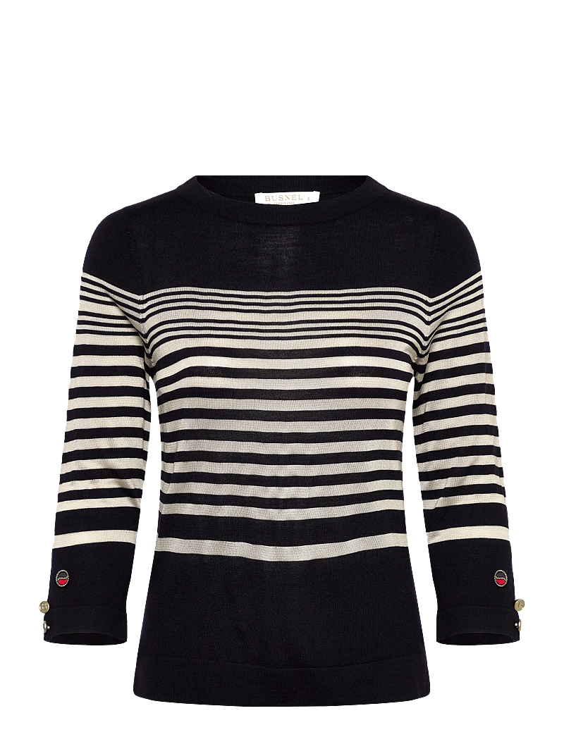 BUSNEL - HELIA top striped - trøjer - marine/silver birch stripe - 0