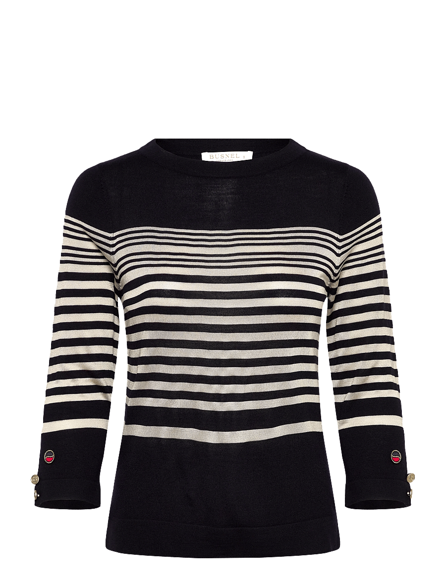BUSNEL - HELIA top striped - trøjer - marine/silver birch stripe - 0