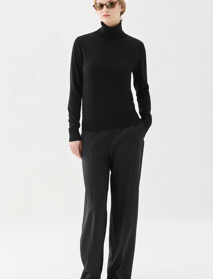 BUSNEL - ALICE rollerneck sweater - polotröjor - black - 0