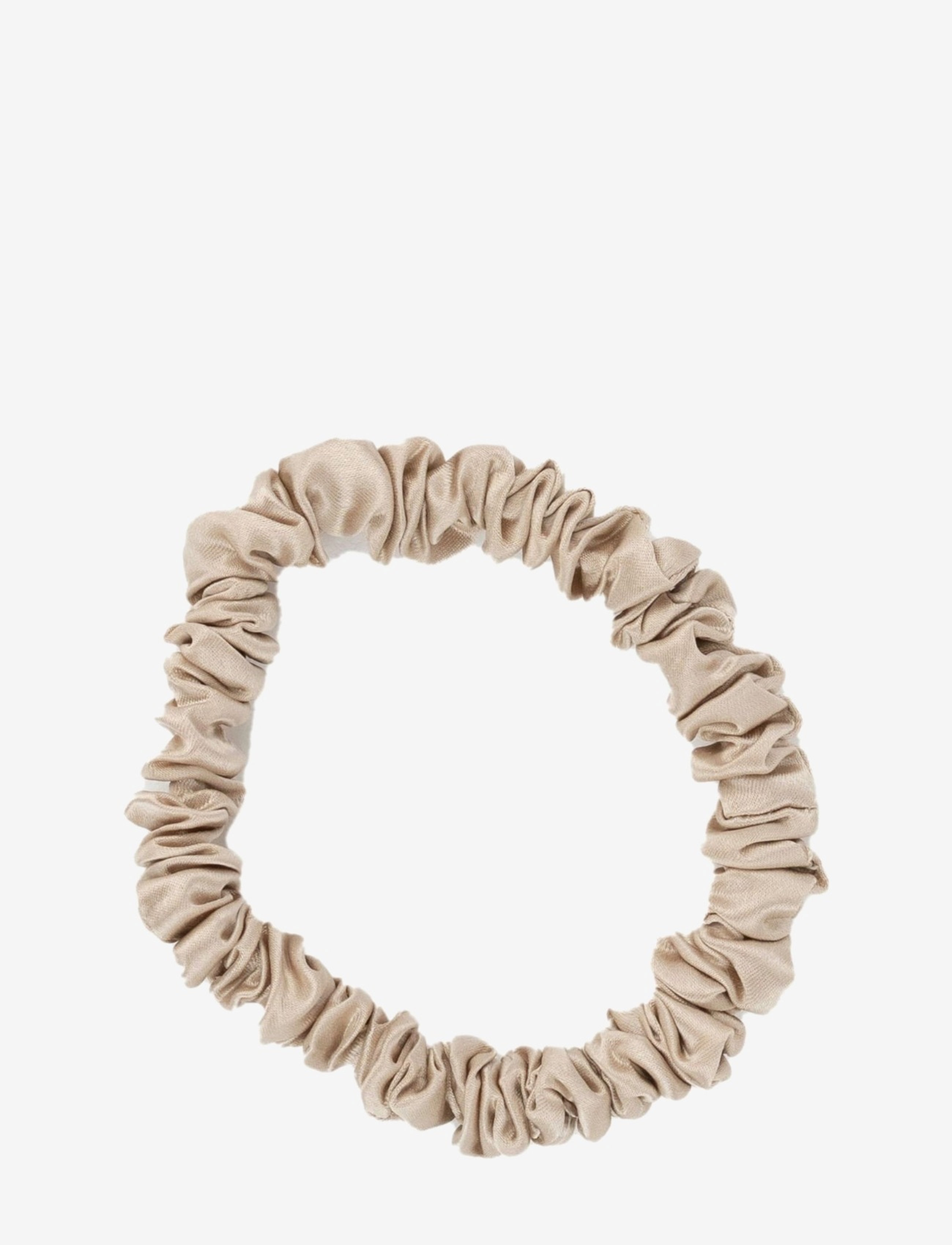By Barb Thin Silk Hair Tie, Kvinder, Hår Scrunchie, Beige, Str: ONE SIZE