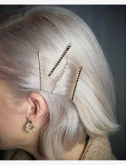 By Barb - Hair pin - die niedrigsten preise - goldmetal with white stones - 1