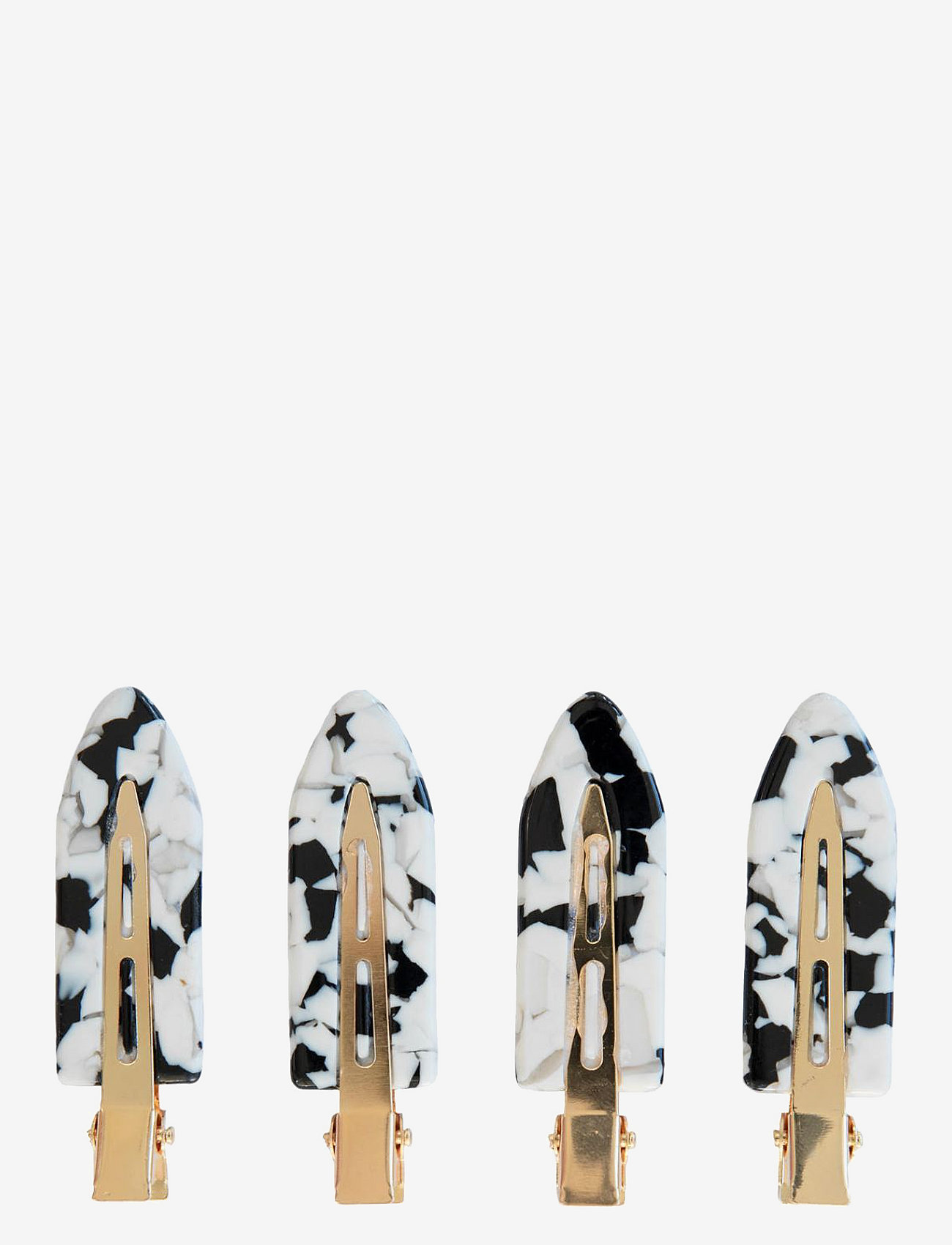 By Barb - Make up clips 4-p black/white - laveste priser - black and white - 0