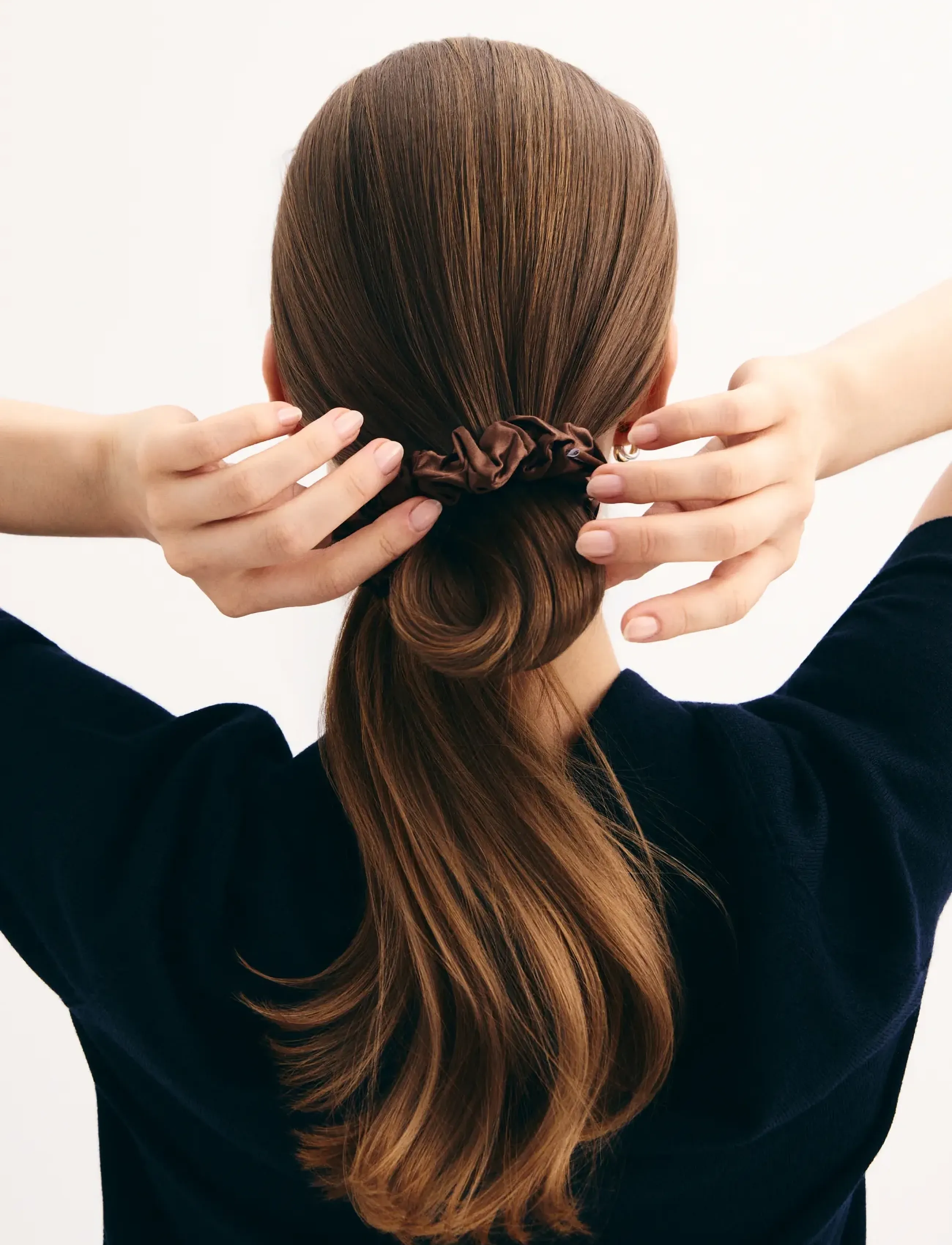By Barb - ByBarb Silk Scrunchie - hårsnoddar och hårband - brown - 0