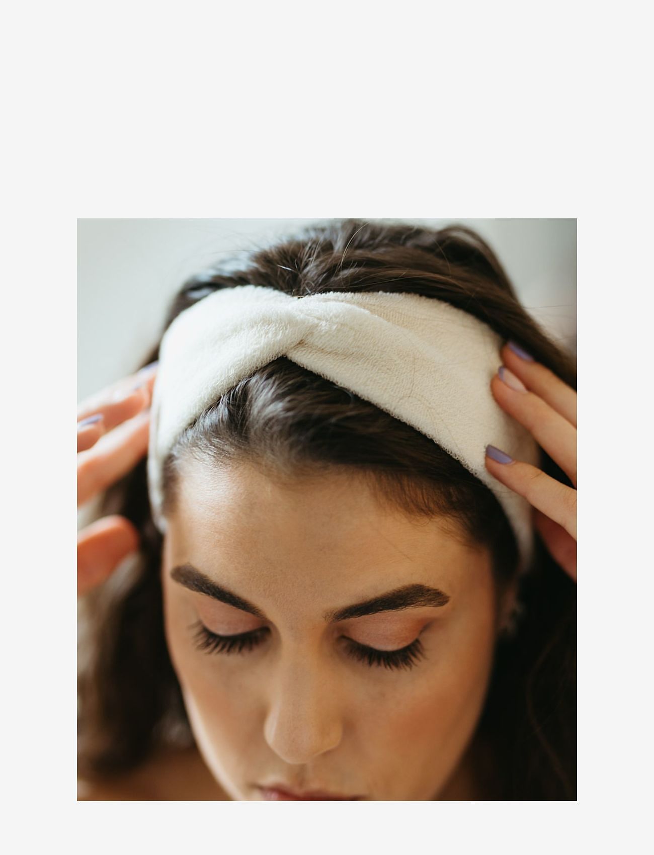 By Barb - SPA hair band Terry cotton - peapaelad - white - 1