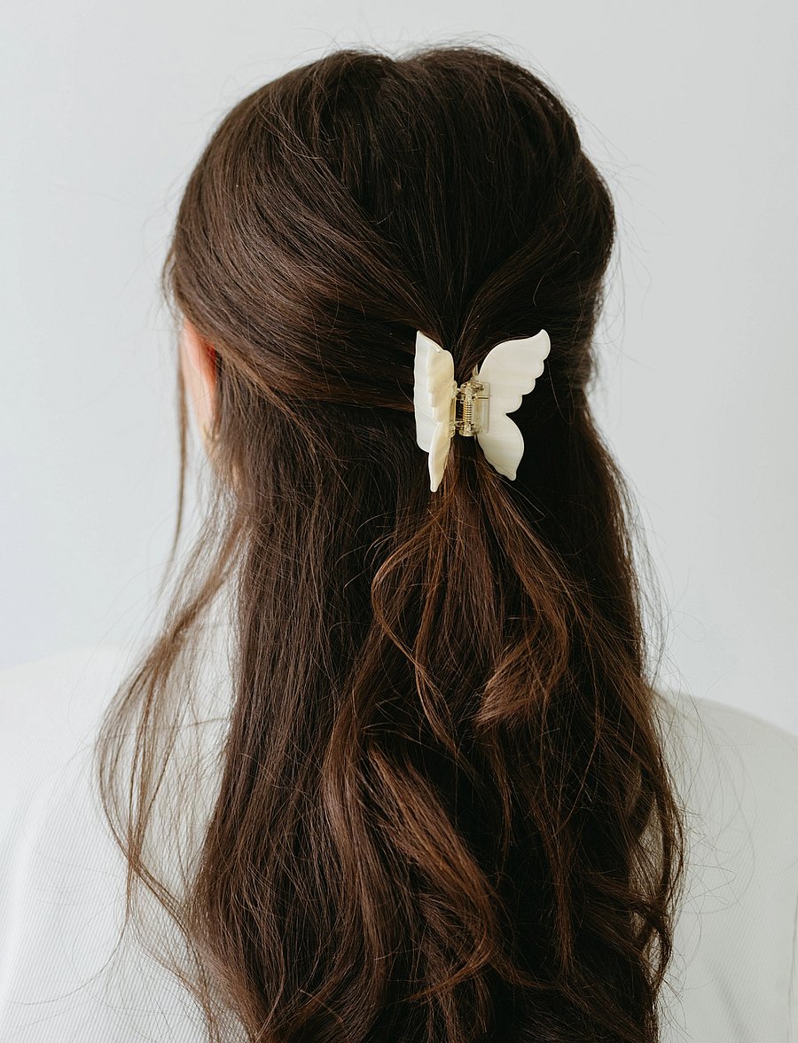By Barb - Butterfly hair clip white - juukselõksud - white - 2