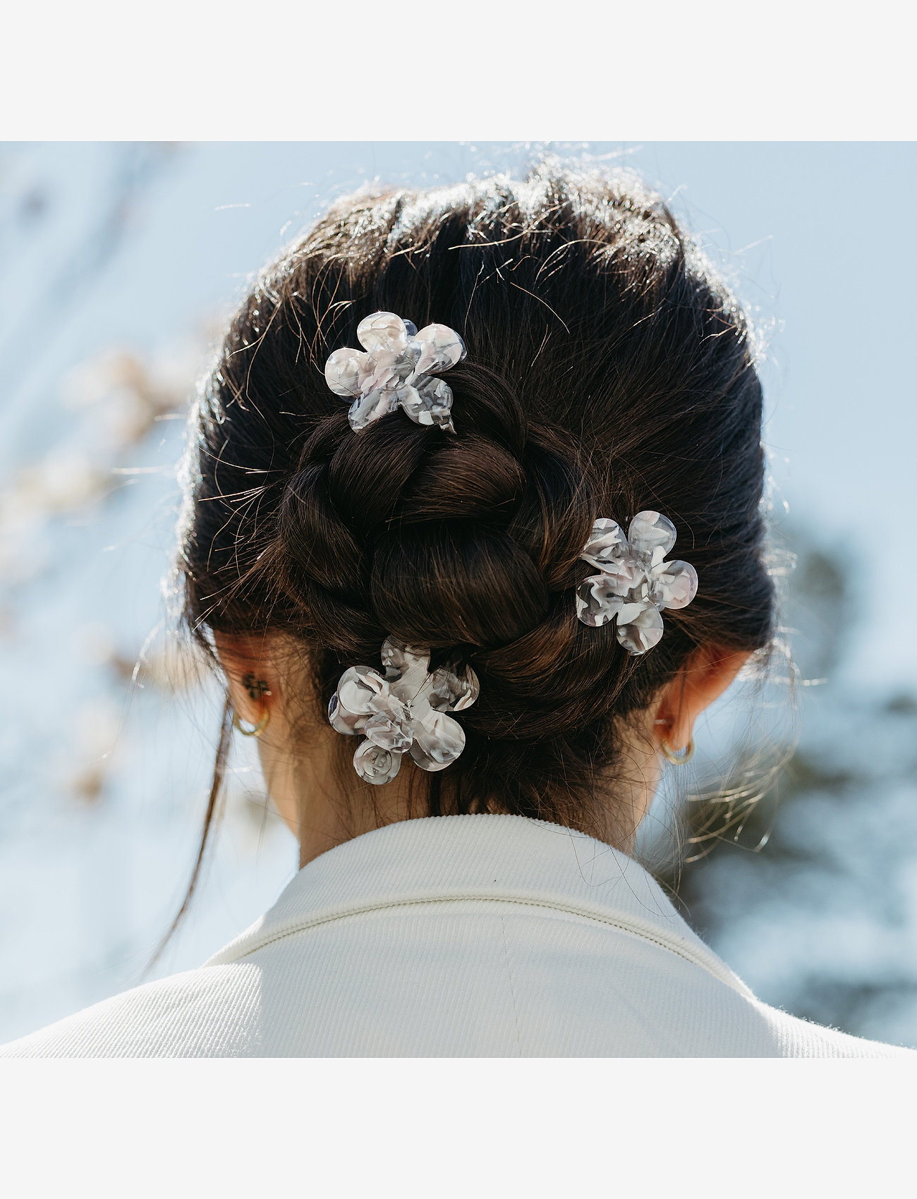 By Barb - Hair clip Daisy grey - hårklemmer - grey - 1