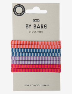Hair ties striped pattern multicoloured 8-pack, recycled material, By Barb