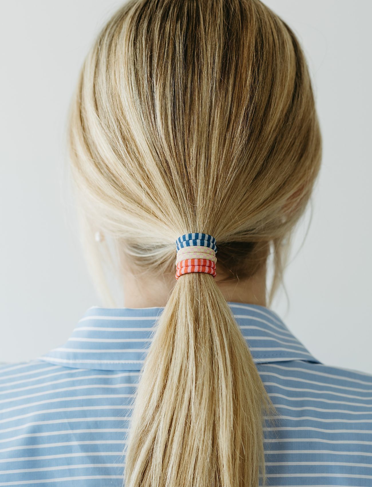 By Barb - Hair ties striped pattern multicoloured 8-pack, recycled material - scrunchies - multicoloured - 2